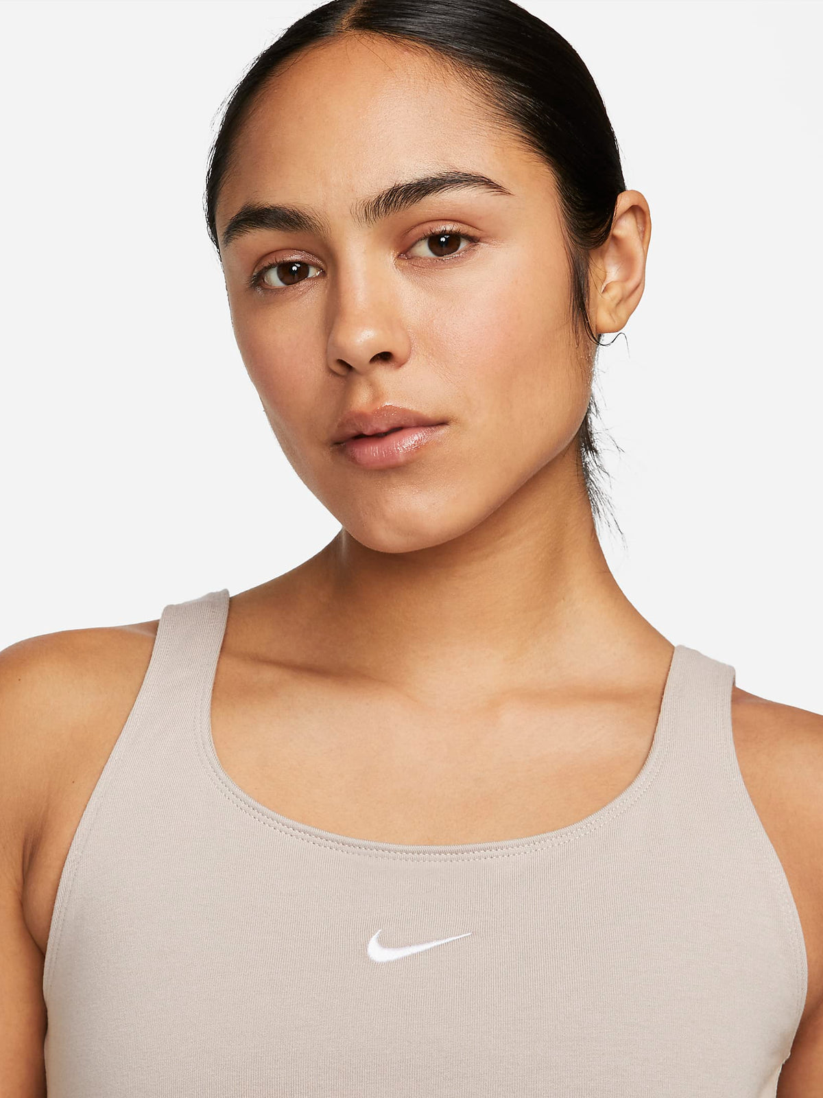 Nike Sportswear Essential Cami Tank in Diffused Taupe & White | Taupe