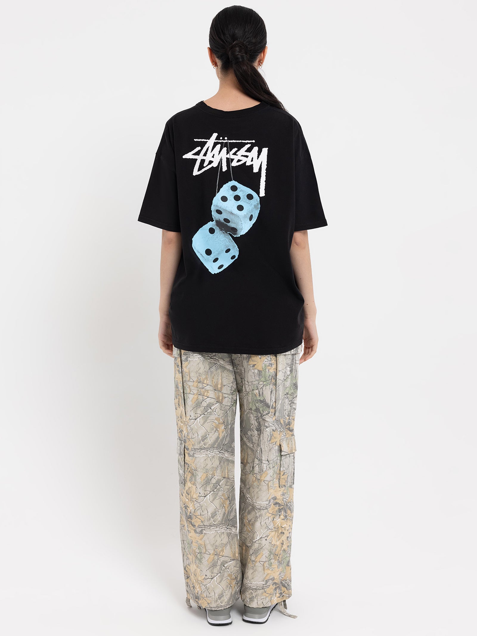 Stussy Fuzzy Dice Relaxed T-Shirt Pigment black | Glue Store