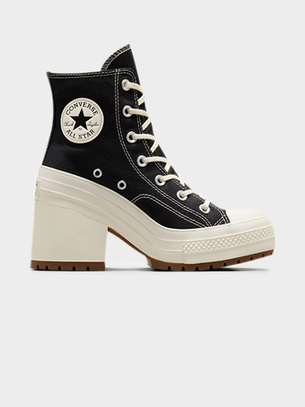 Converse Womens Chuck Taylor 70 De Luxe Heel Sneakers | Black/White/Egret