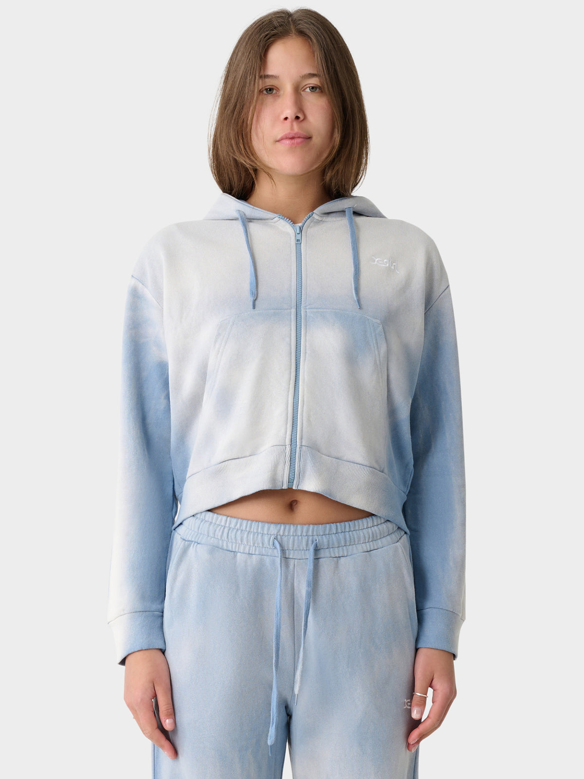 Xgirl 94 Zip Through Hood | Blue Tie Dye