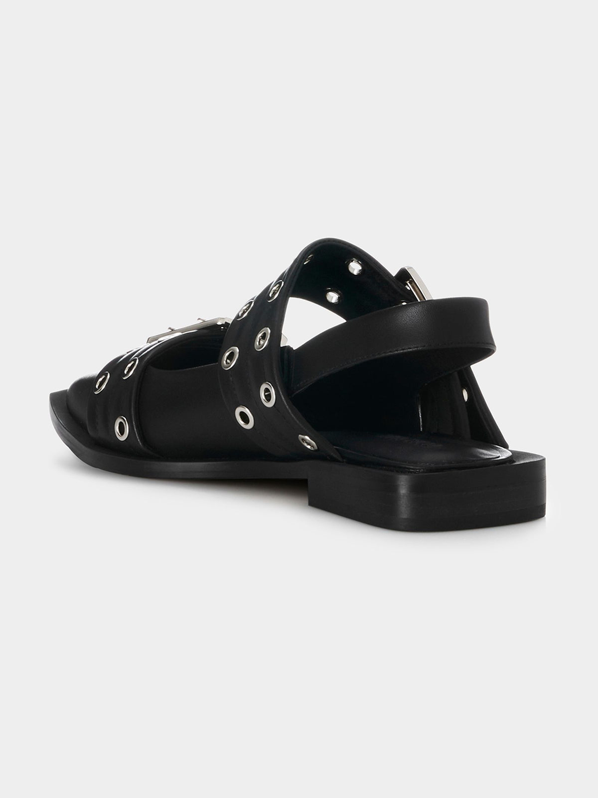 Alias Mae Zia Buckle Sandal | Black Leather