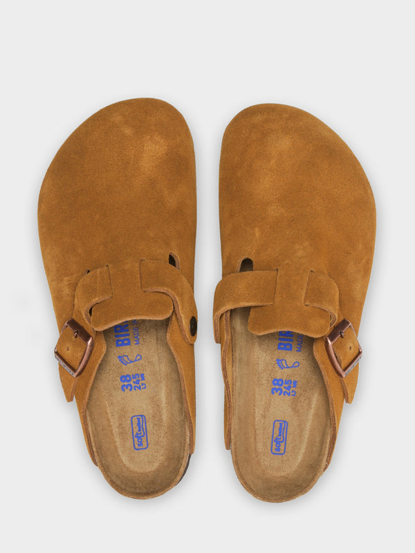 Unisex Boston Soft Footbed Slip-Ons in Mink Suede Leather - Glue Store