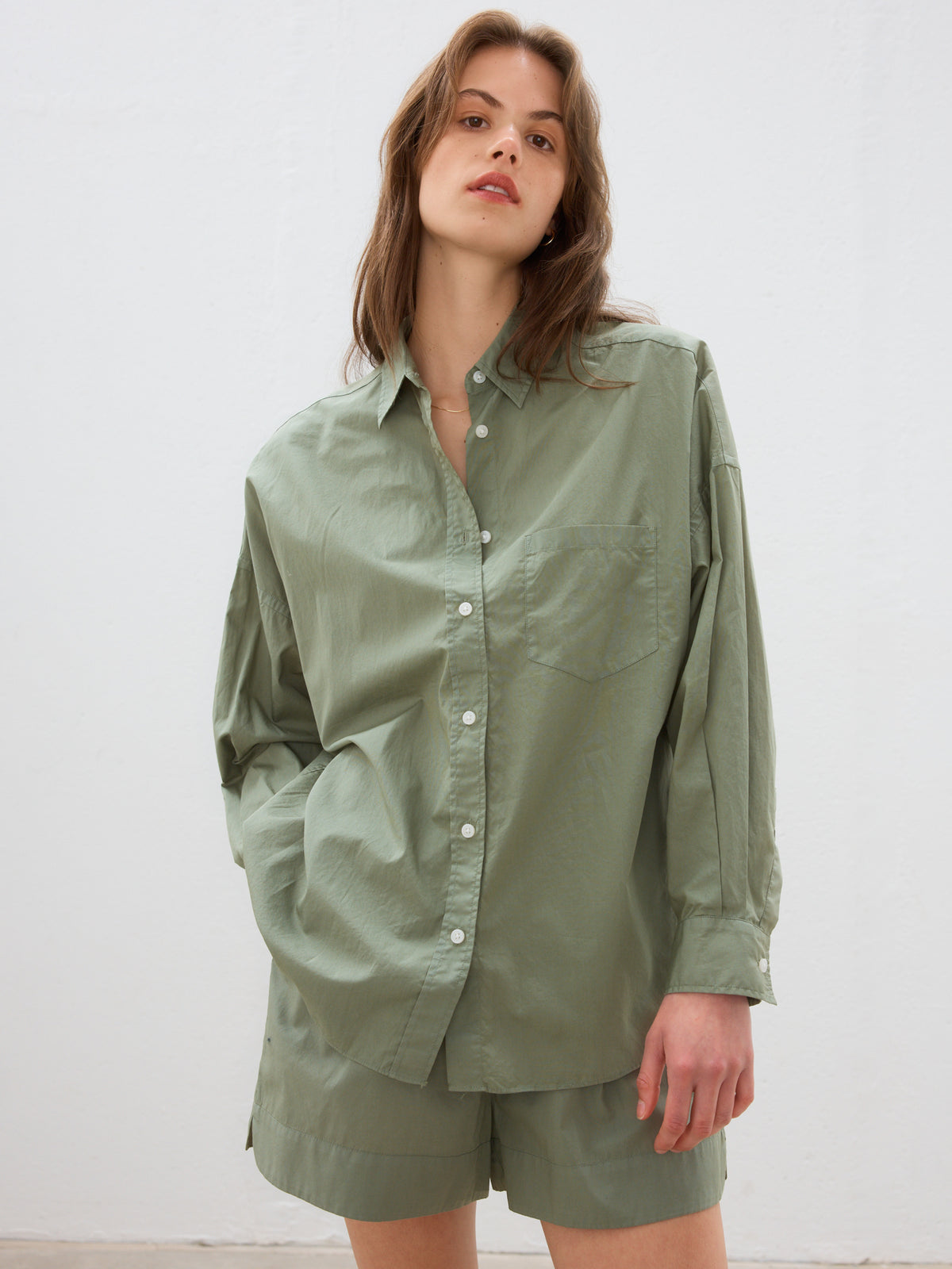 Lmnd The Chiara Shirt in Herb Green | Green