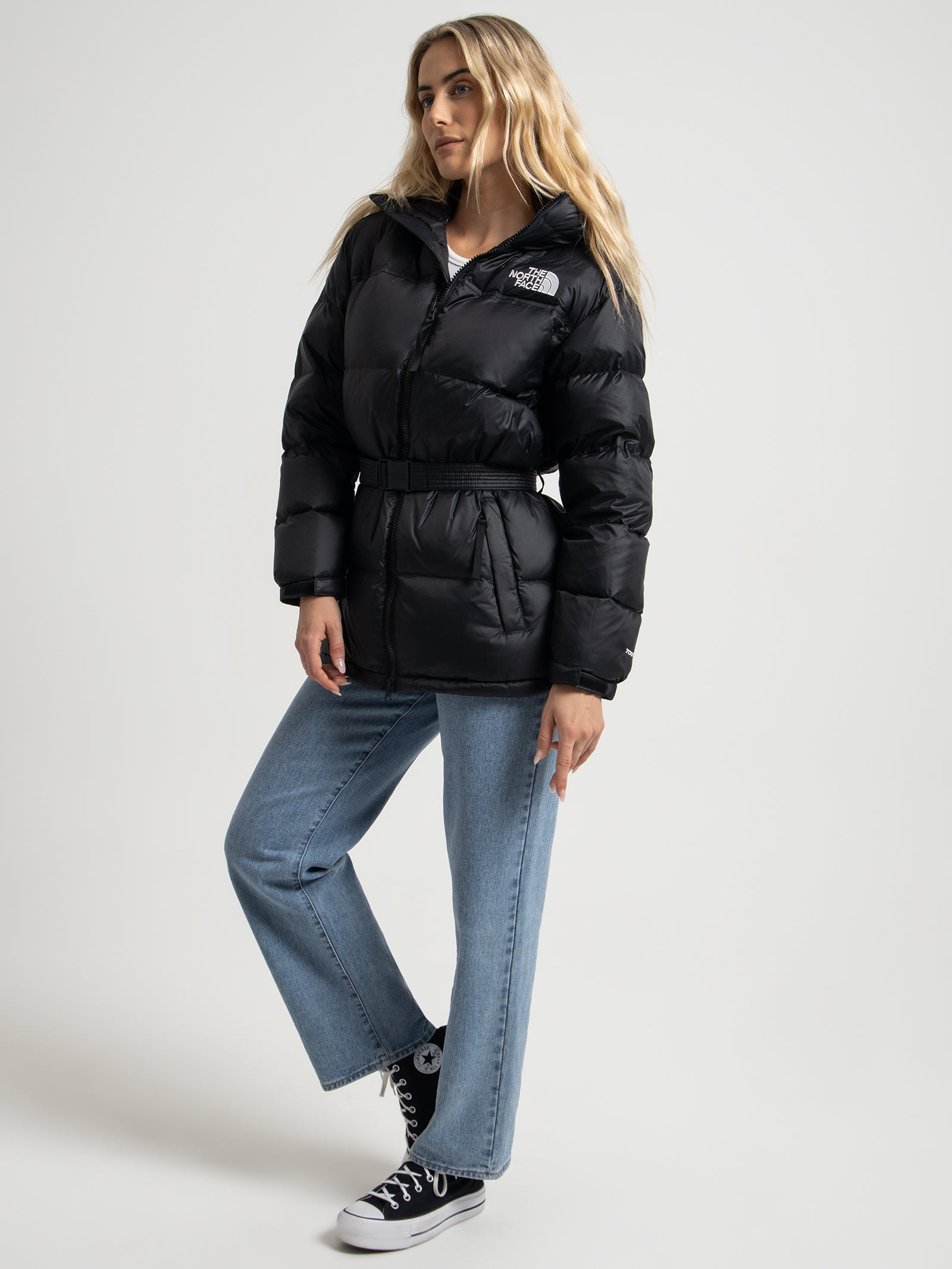 Nuptse Belted Jacket in Black