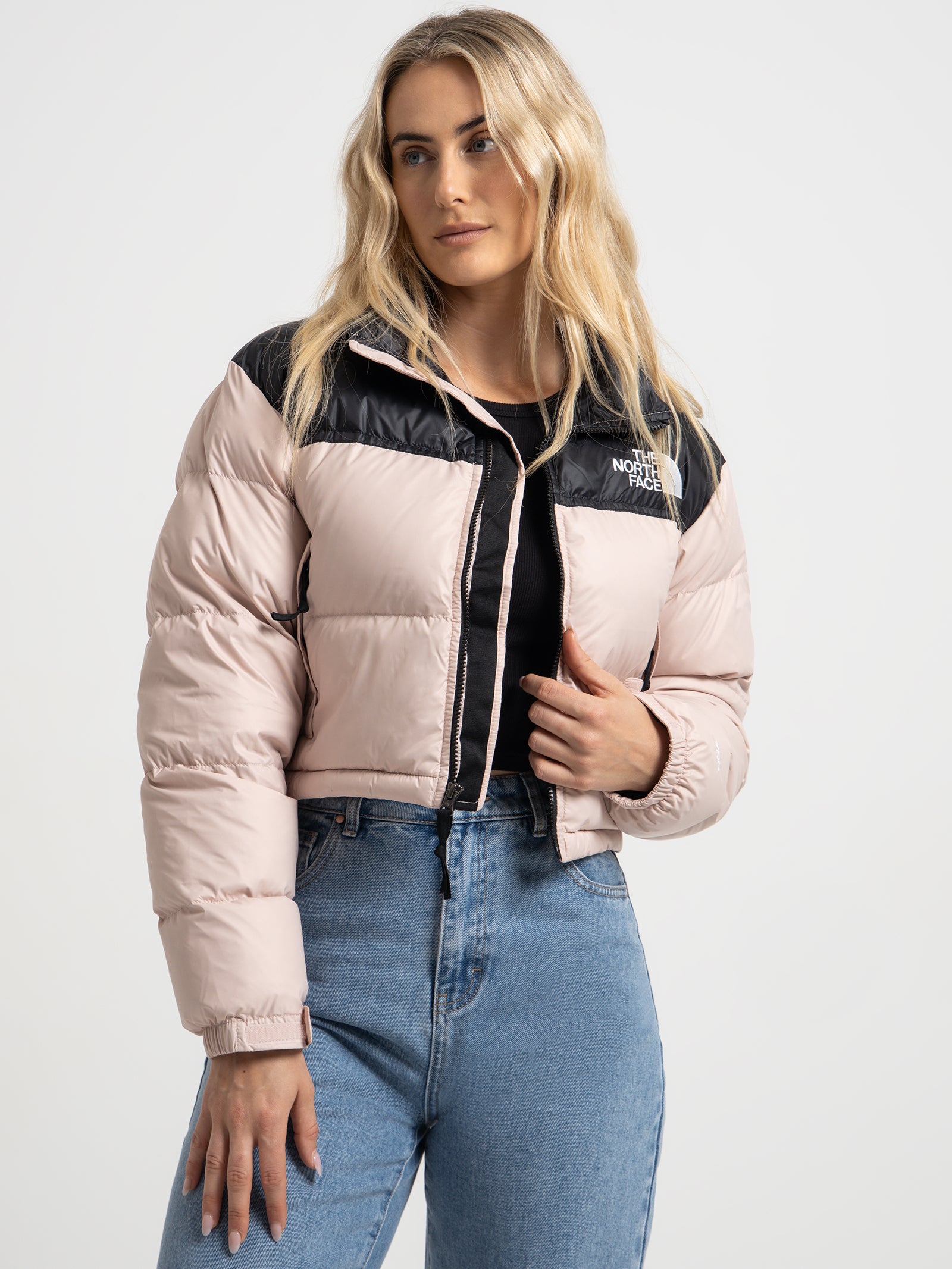 Nuptse Short Jacket in Pink Moss