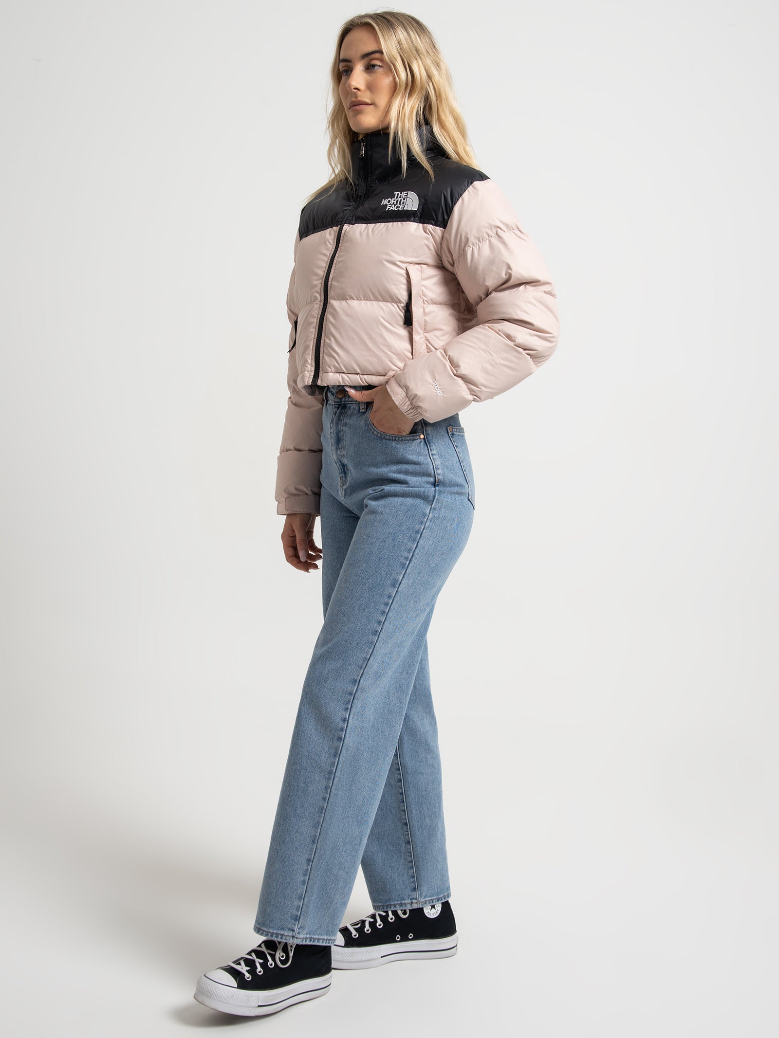 Nuptse Short Jacket in Pink Moss