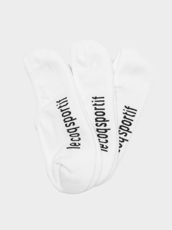 3 Pairs of Tricolore Invisible Socks in White - Glue Store