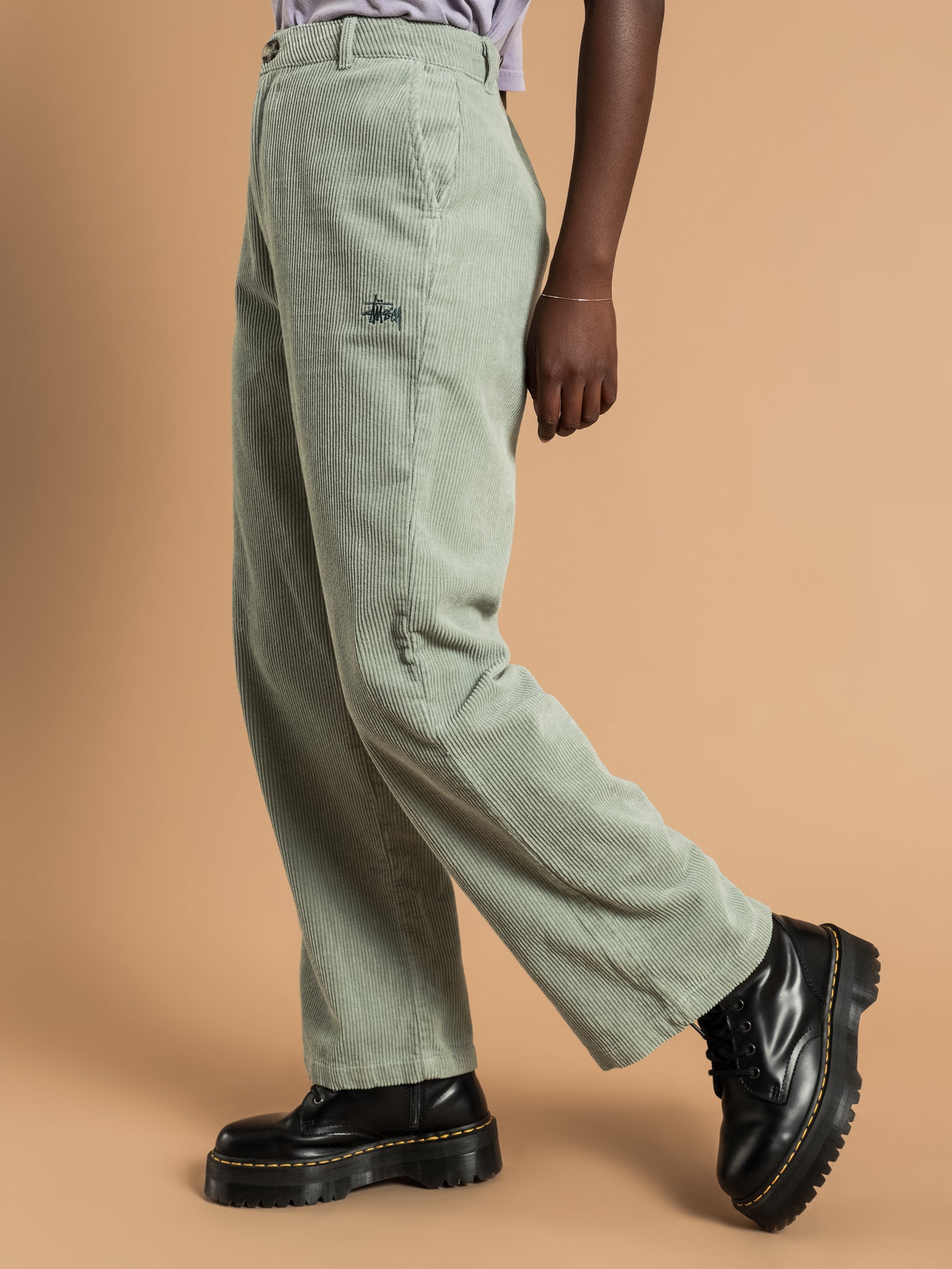 Claudette Cord Pants in Basil