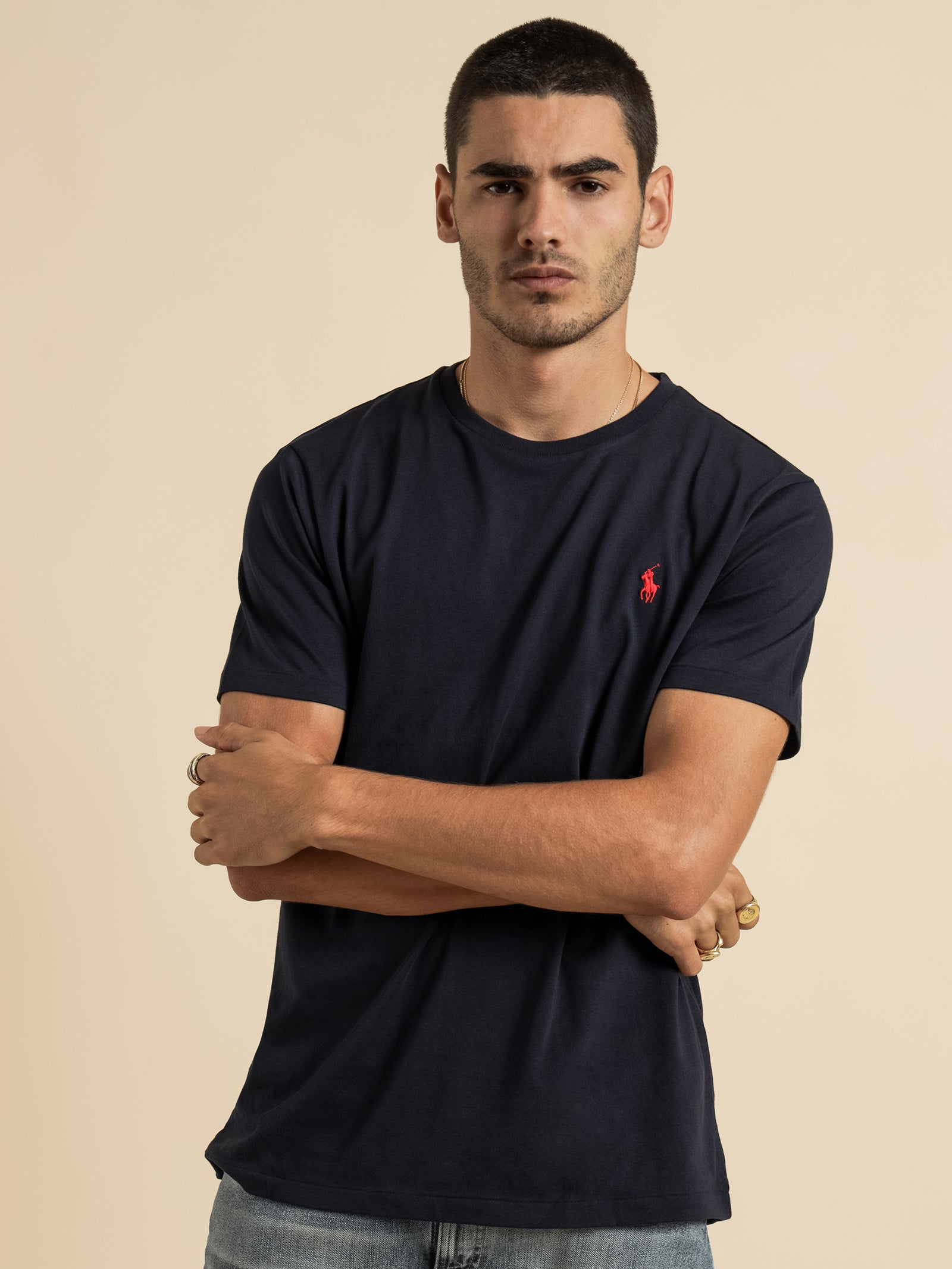 Polo Ralph Lauren Lightweight Hooded T-Shirt - Ink - Size Large
