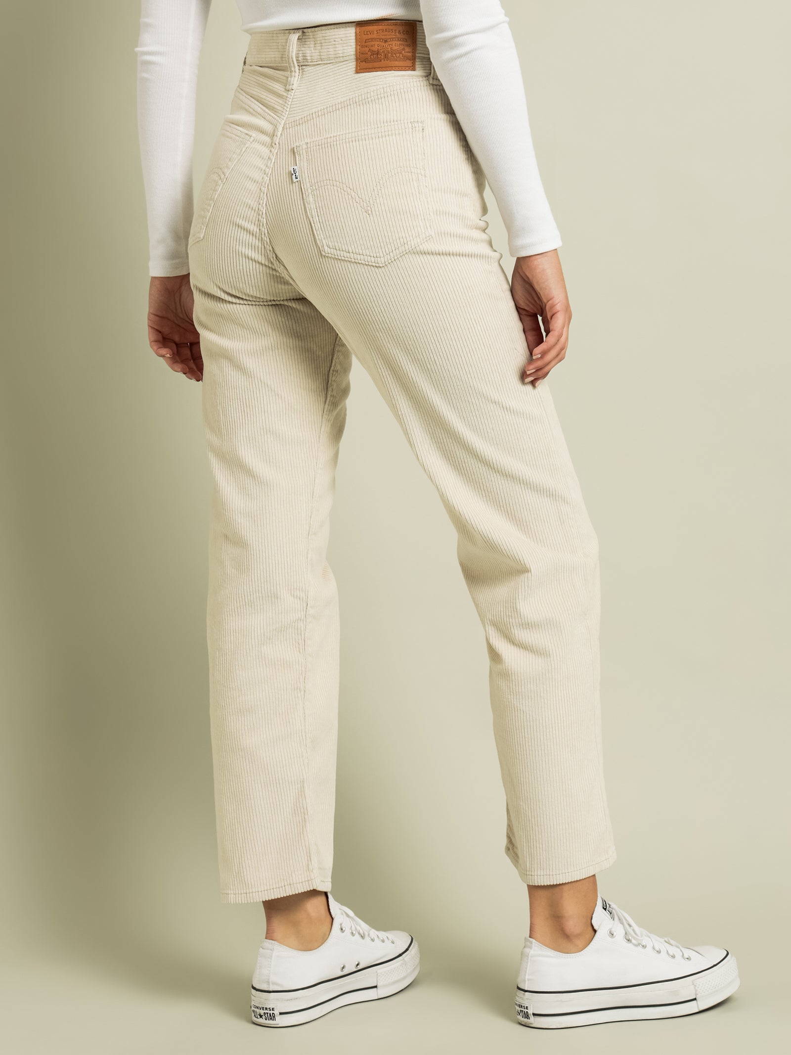 Ribcage Straight Ankle Corduroy Pants - White, Levi's® US