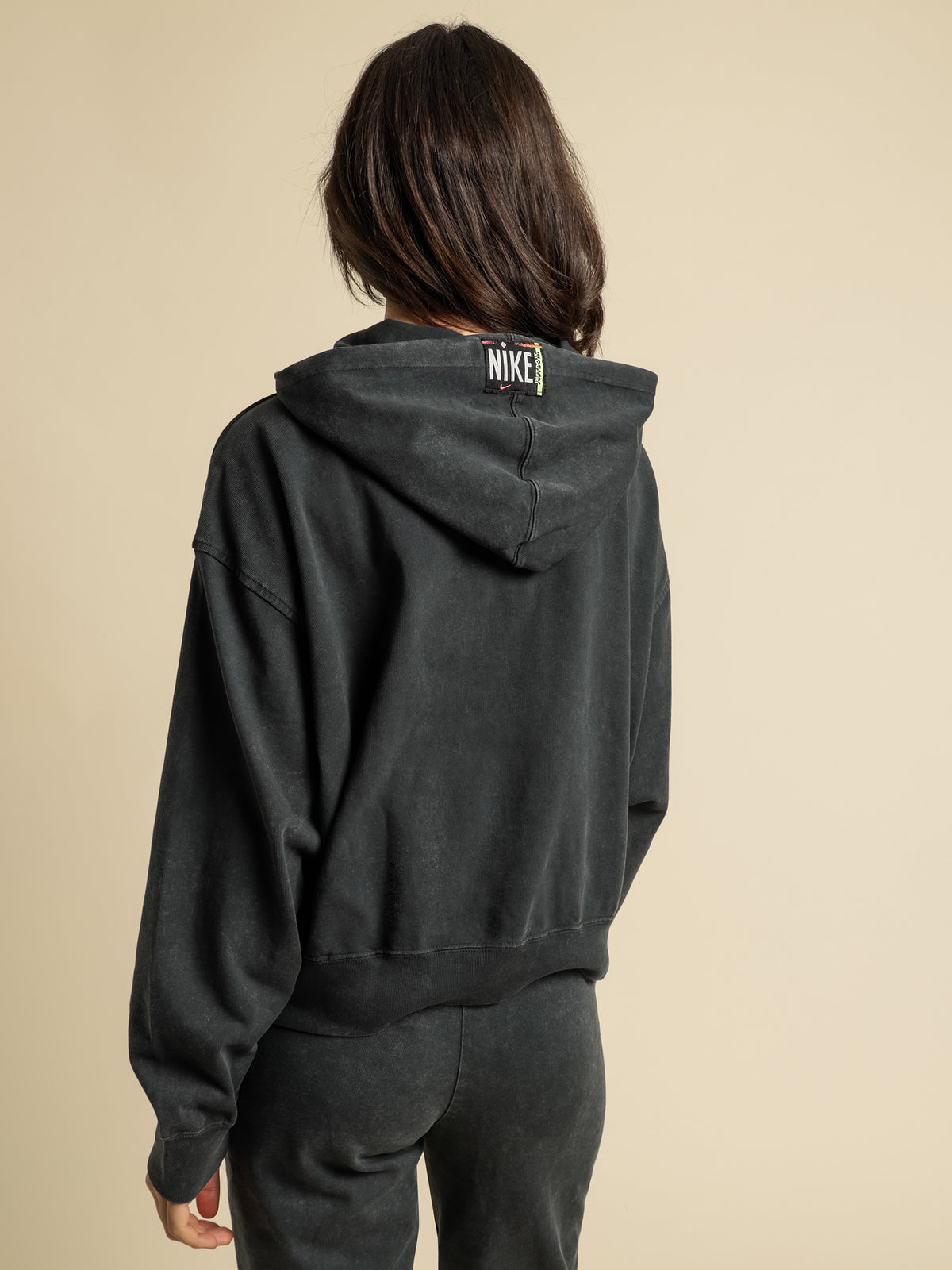 Nike Sportswear Hoodie in Washed Black | Black/Black