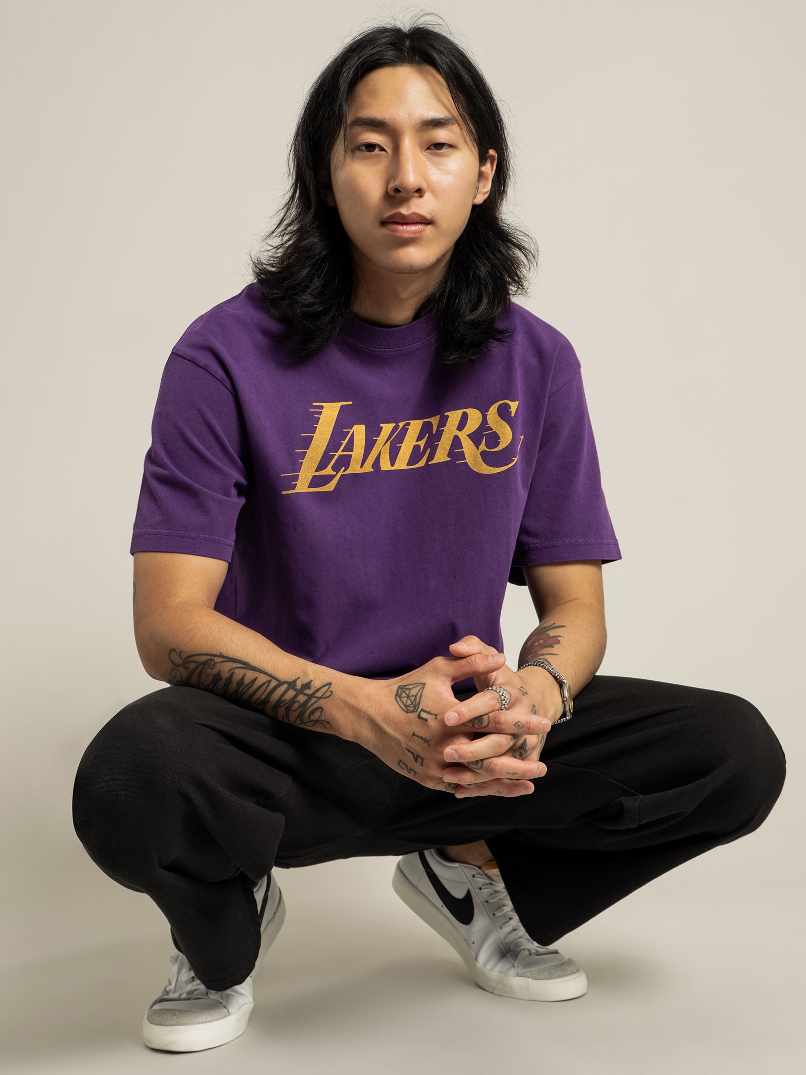 Purple New Era NBA Los Angeles Lakers Back Graphic T-Shirt