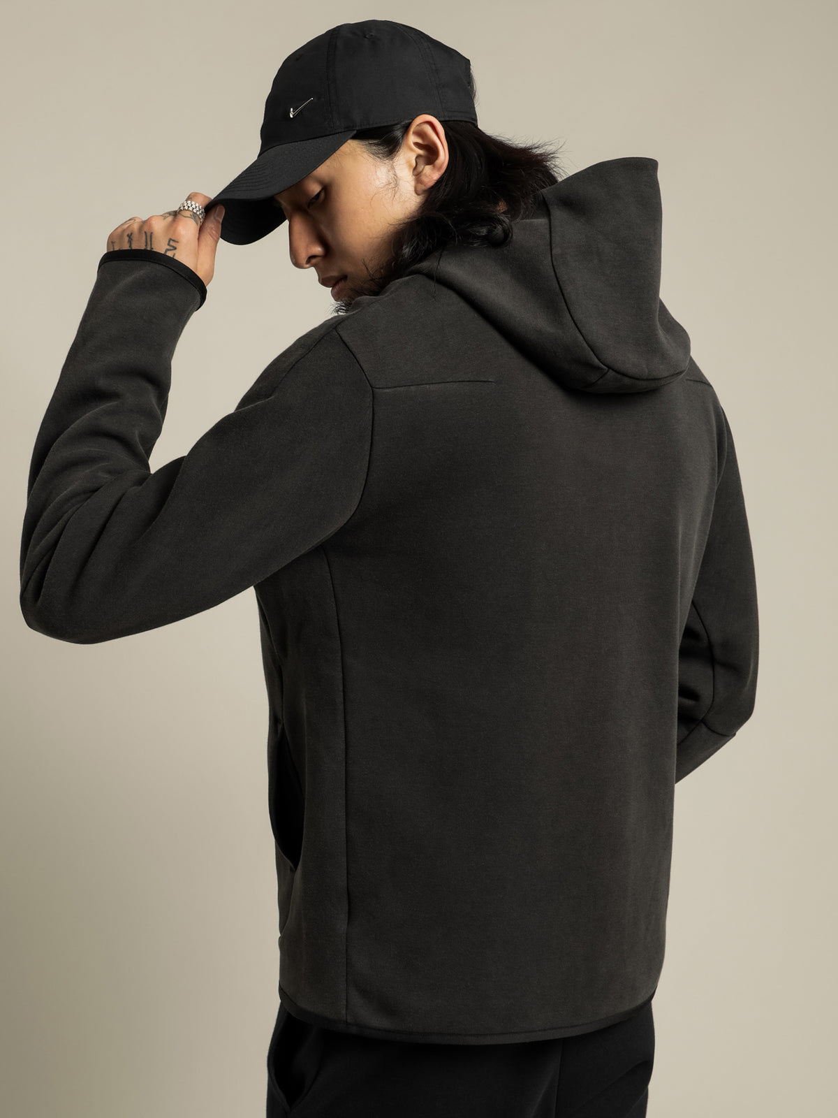 Nike NSW Tech Fleece Jacket in Washed Black | Black