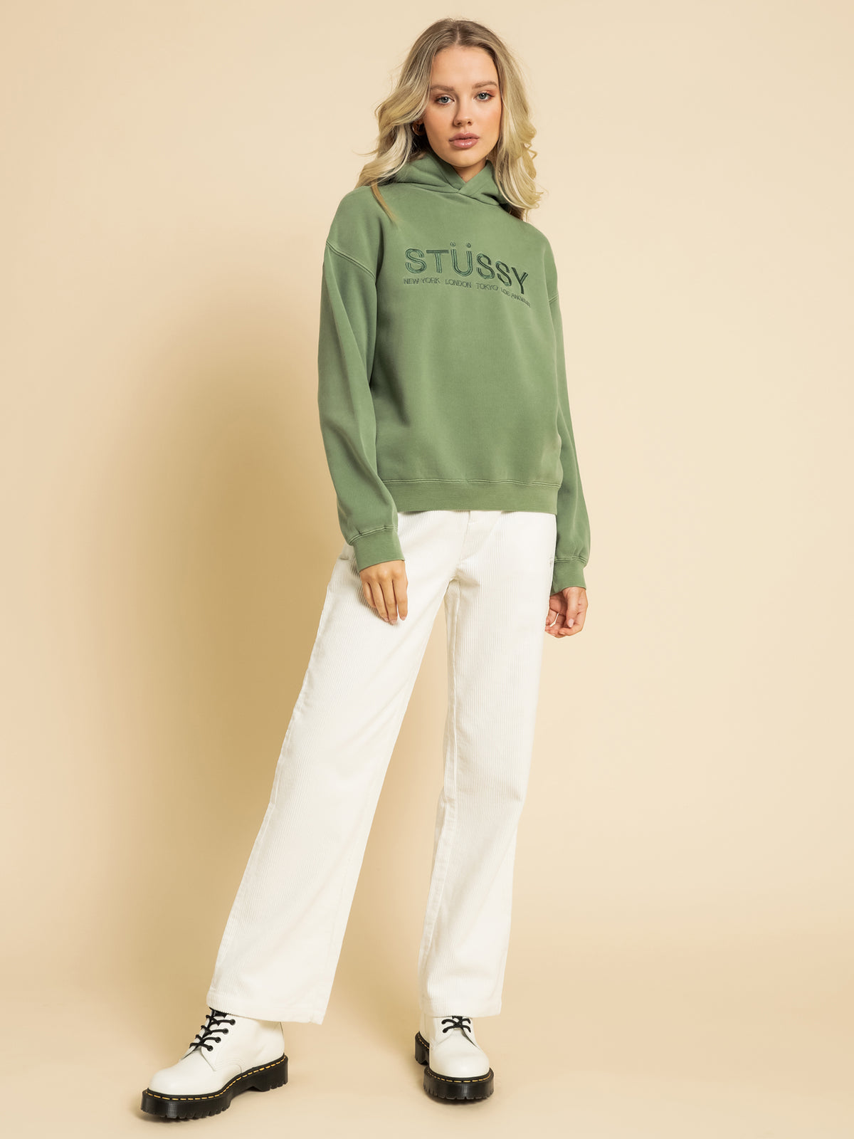 Stussy Coast Fleece Hoodie in Basil | Basil