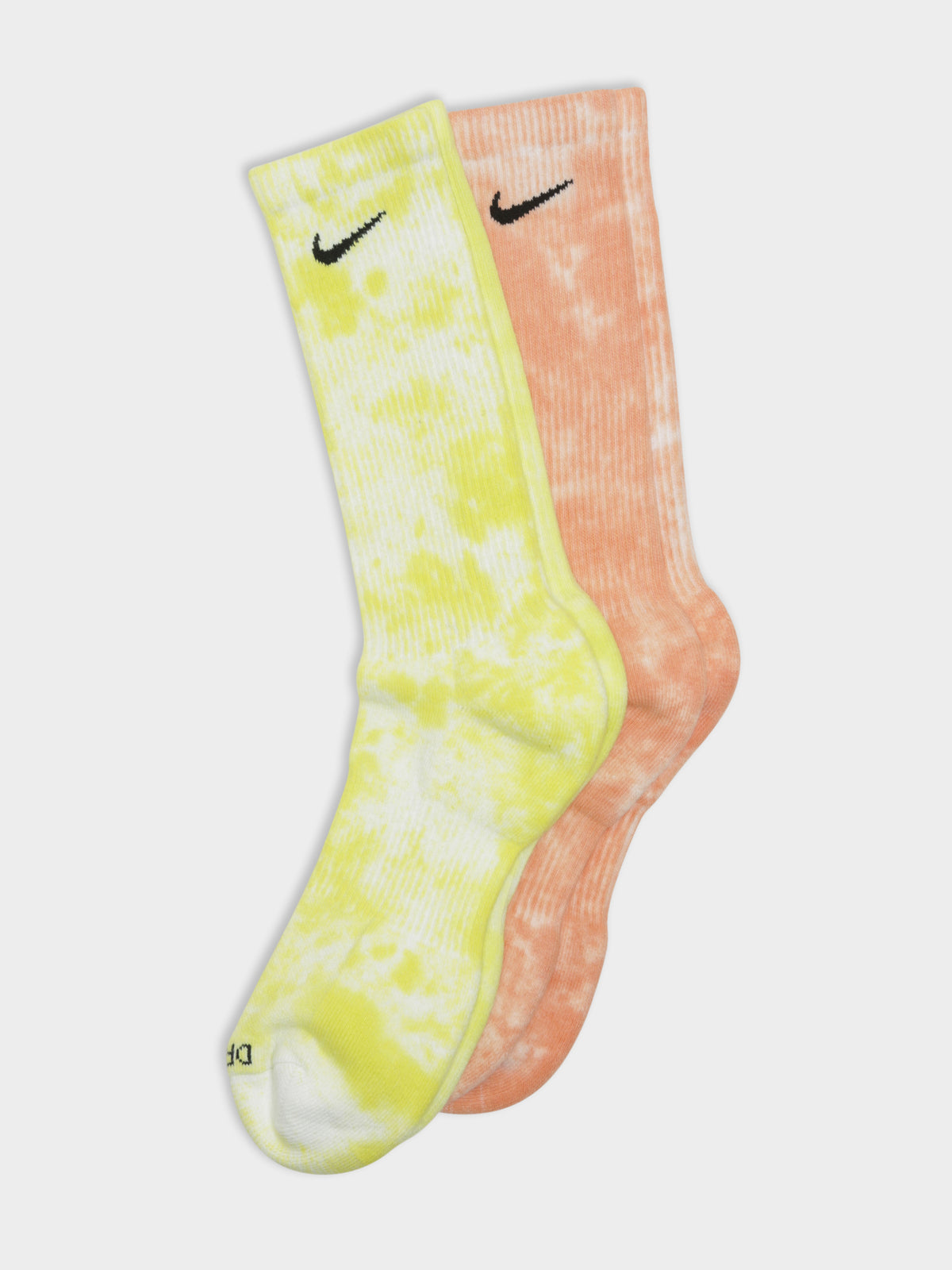 Nike 2 Pairs of Everyday Plus Crew Socks in Orange & Yellow Tie Dye | Multi