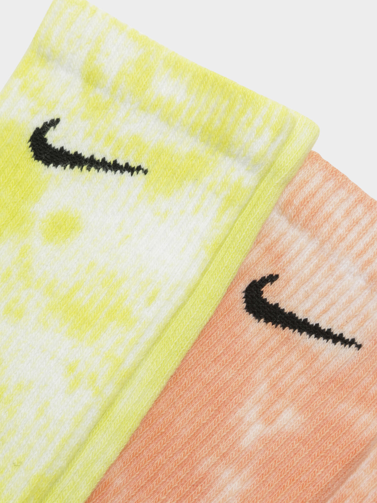 Nike 2 Pairs of Everyday Plus Crew Socks in Orange & Yellow Tie Dye | Multi