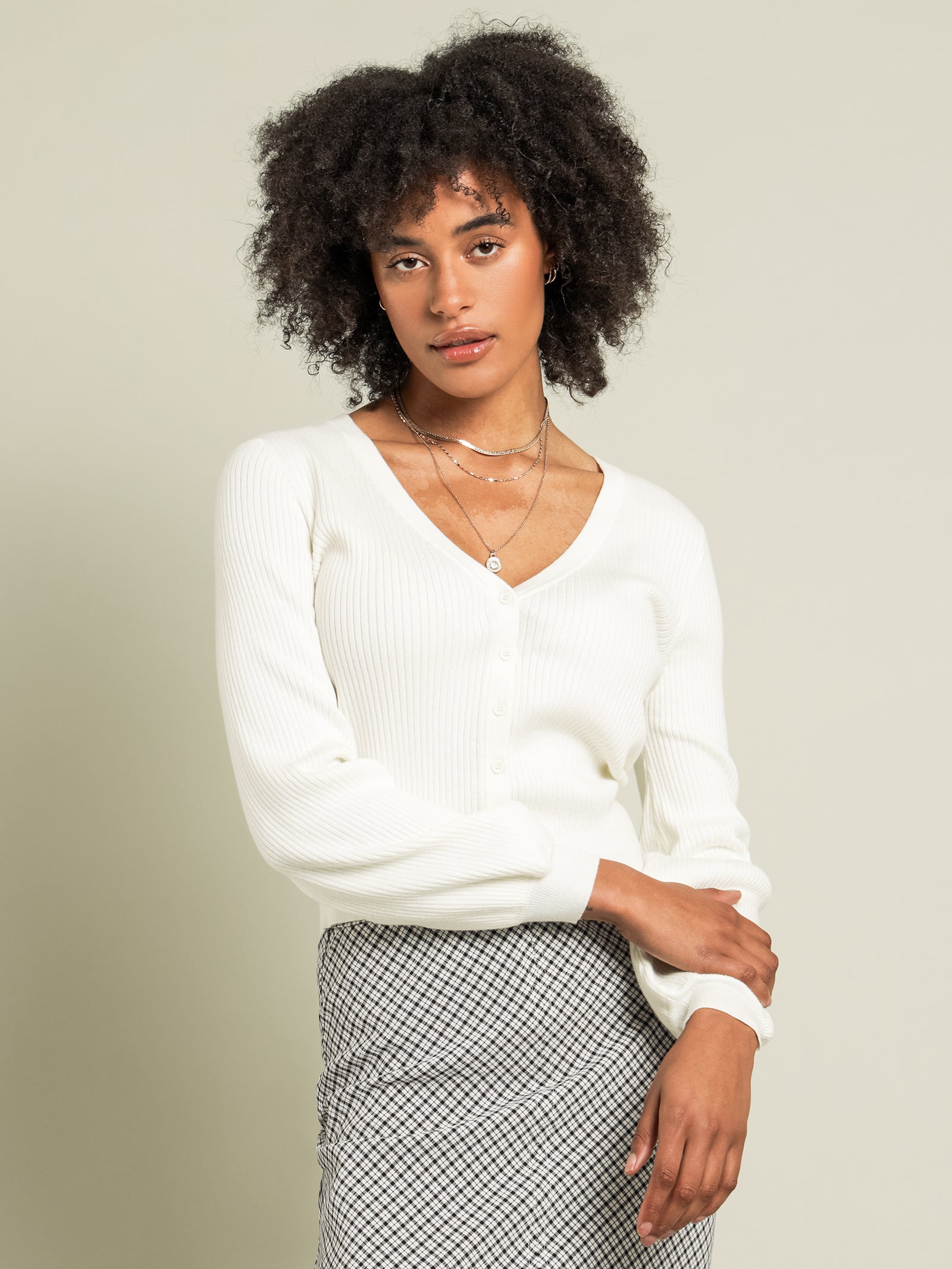 Teagan Knit Cardigan in White