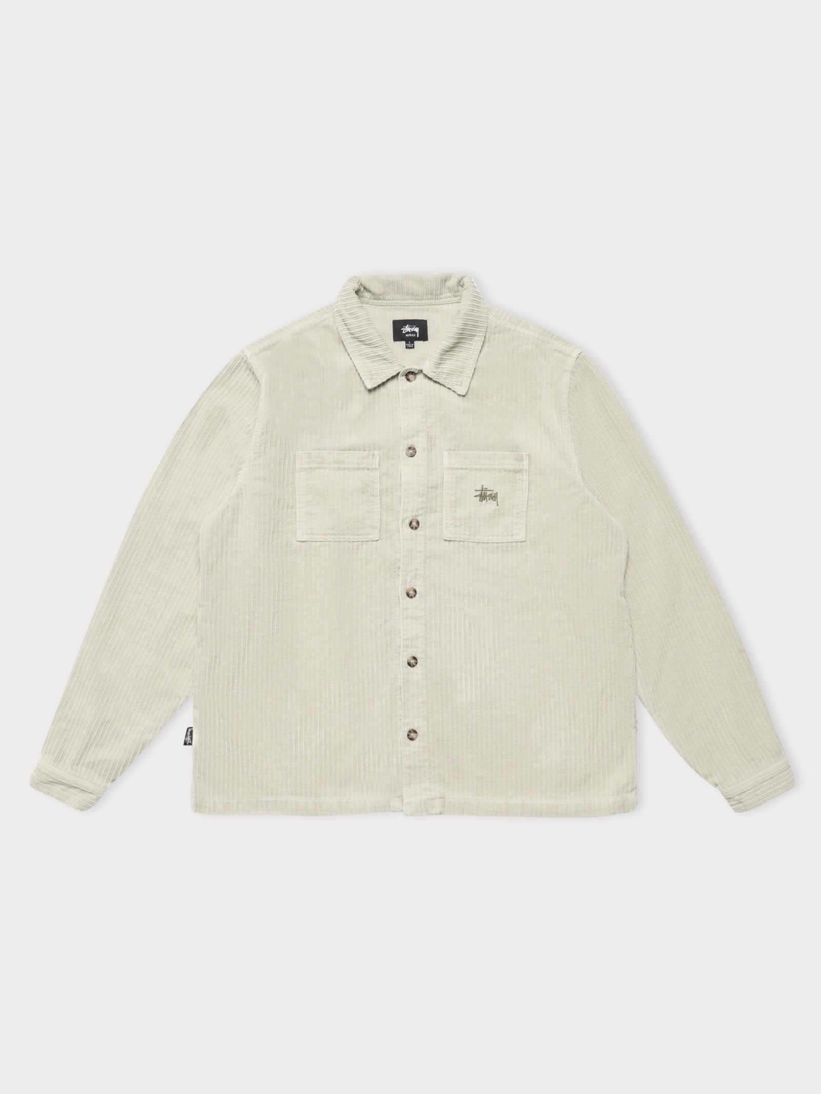 Henry LS Cord Shirt in White Sand