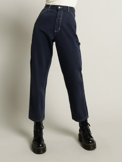 Carpenter Drill Pants in Washed Navy