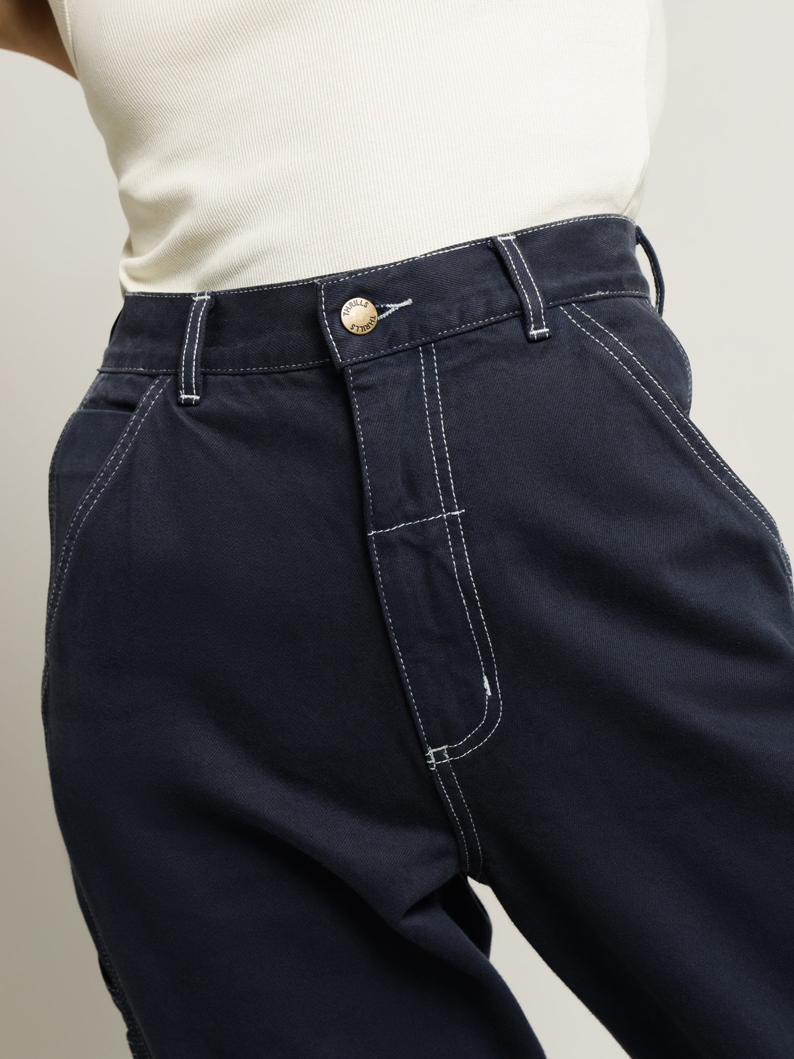 Carpenter Drill Pants in Washed Navy