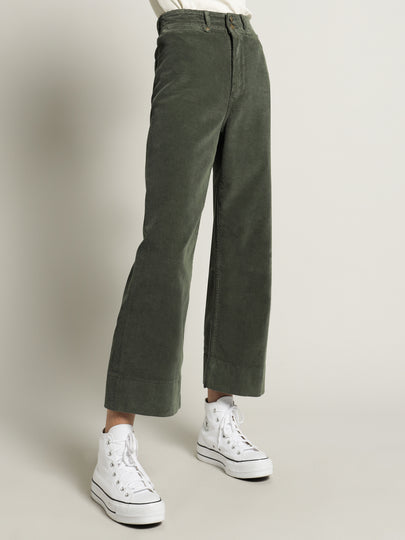 Belle Cord Pants in Lume Green