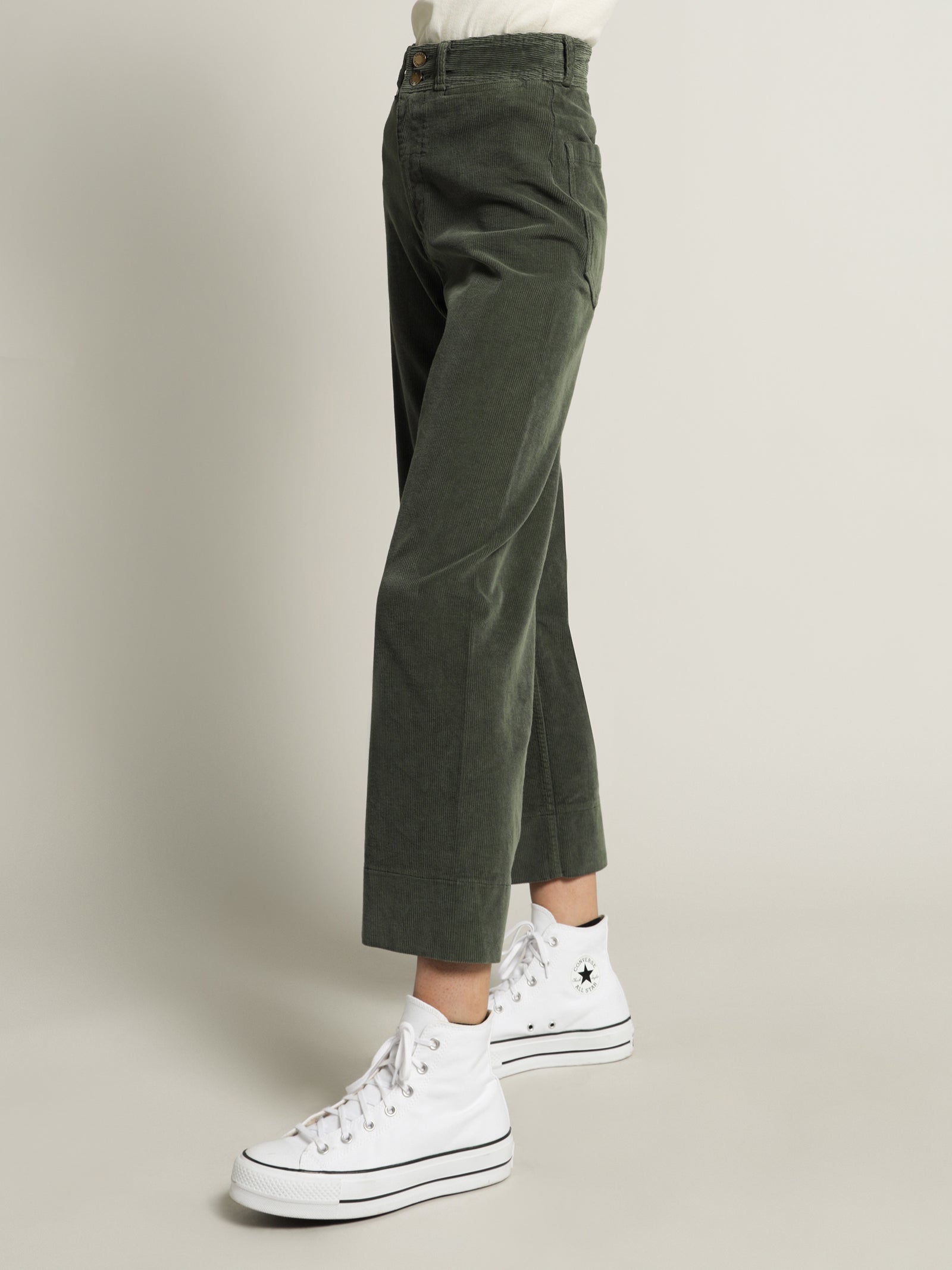 Belle Cord Pants in Lume Green