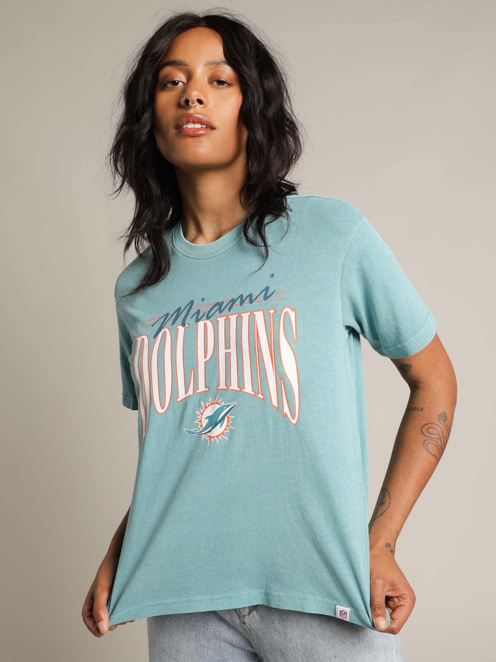 Majestic Miami Dolphins Vintage T-Shirt Tonic Turq