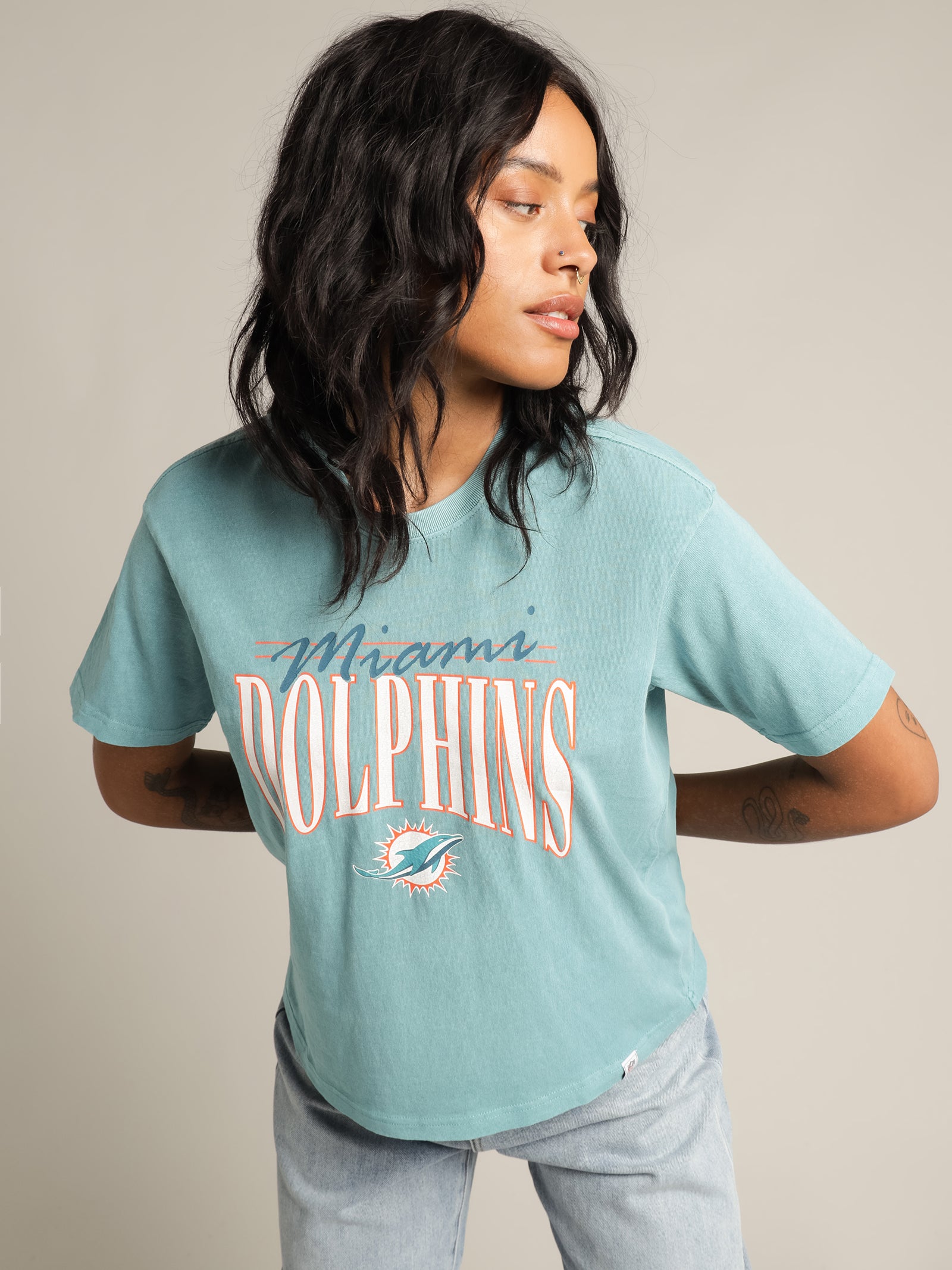 Majestic Miami Dolphins Vintage T-Shirt Tonic Turq