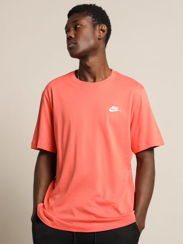 Nike NSW Club T-Shirt in Magic Ember Orange Peach | Glue Store