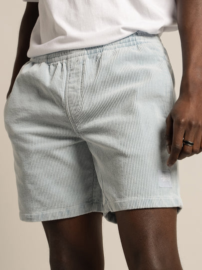 Wide Wale Corduroy Beachshorts in Light Blue