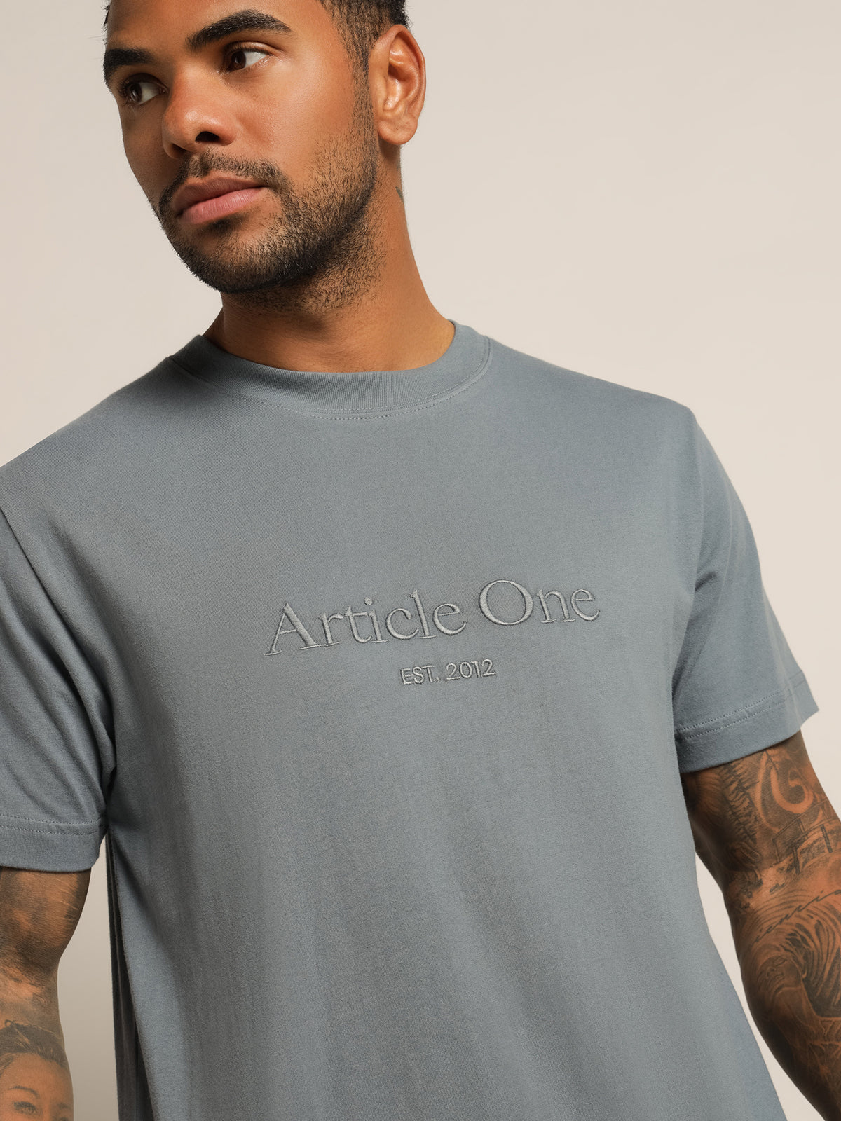 Article One Heritage Logo T-Shirt in Blue | Venice Blue