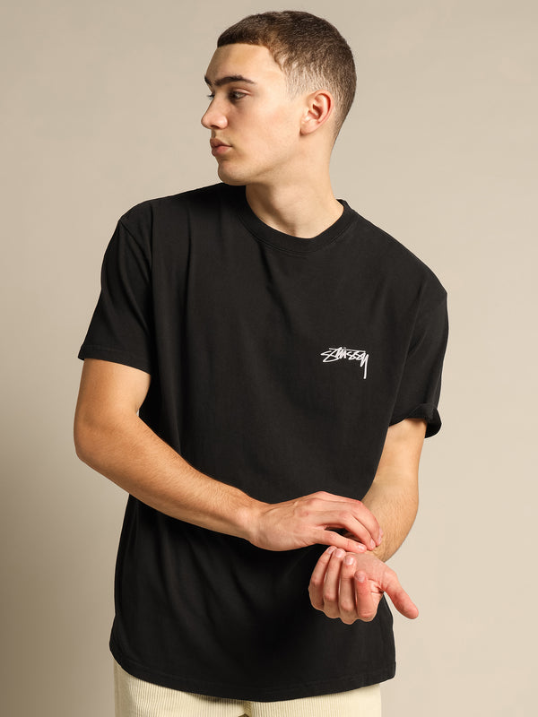 Stussy Shadow Script T-Shirt in Black Black | Glue Store