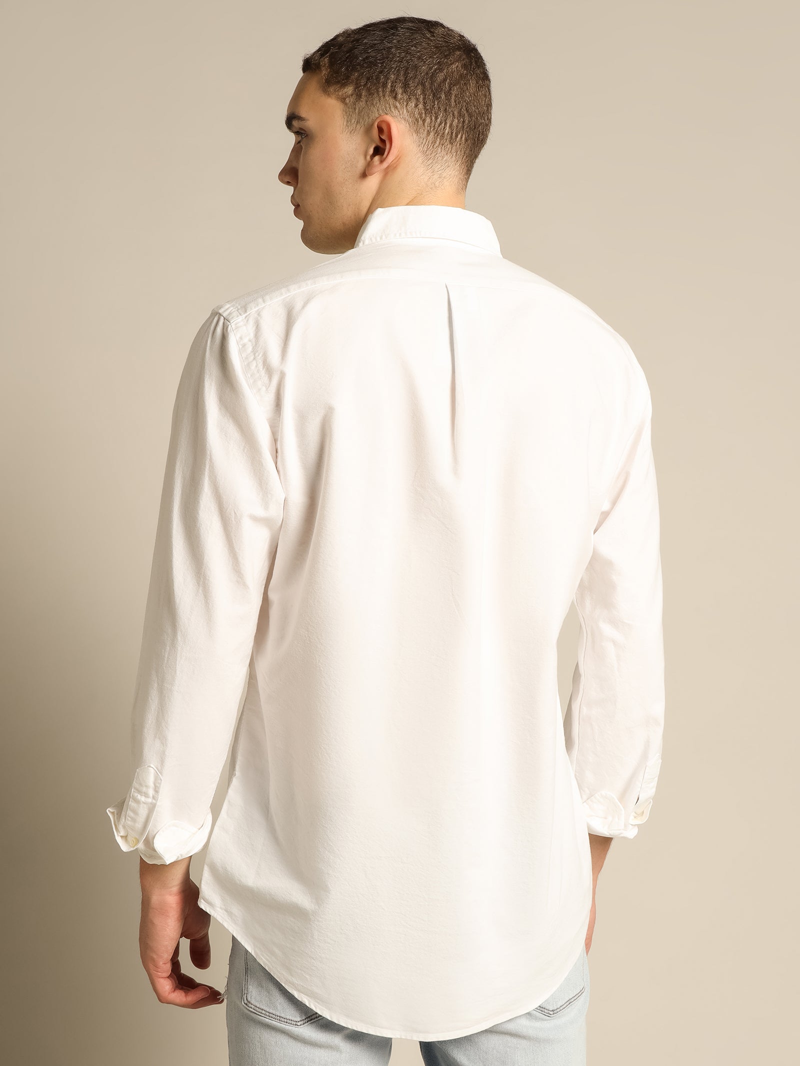 Custom Fit Oxford Shirt in White