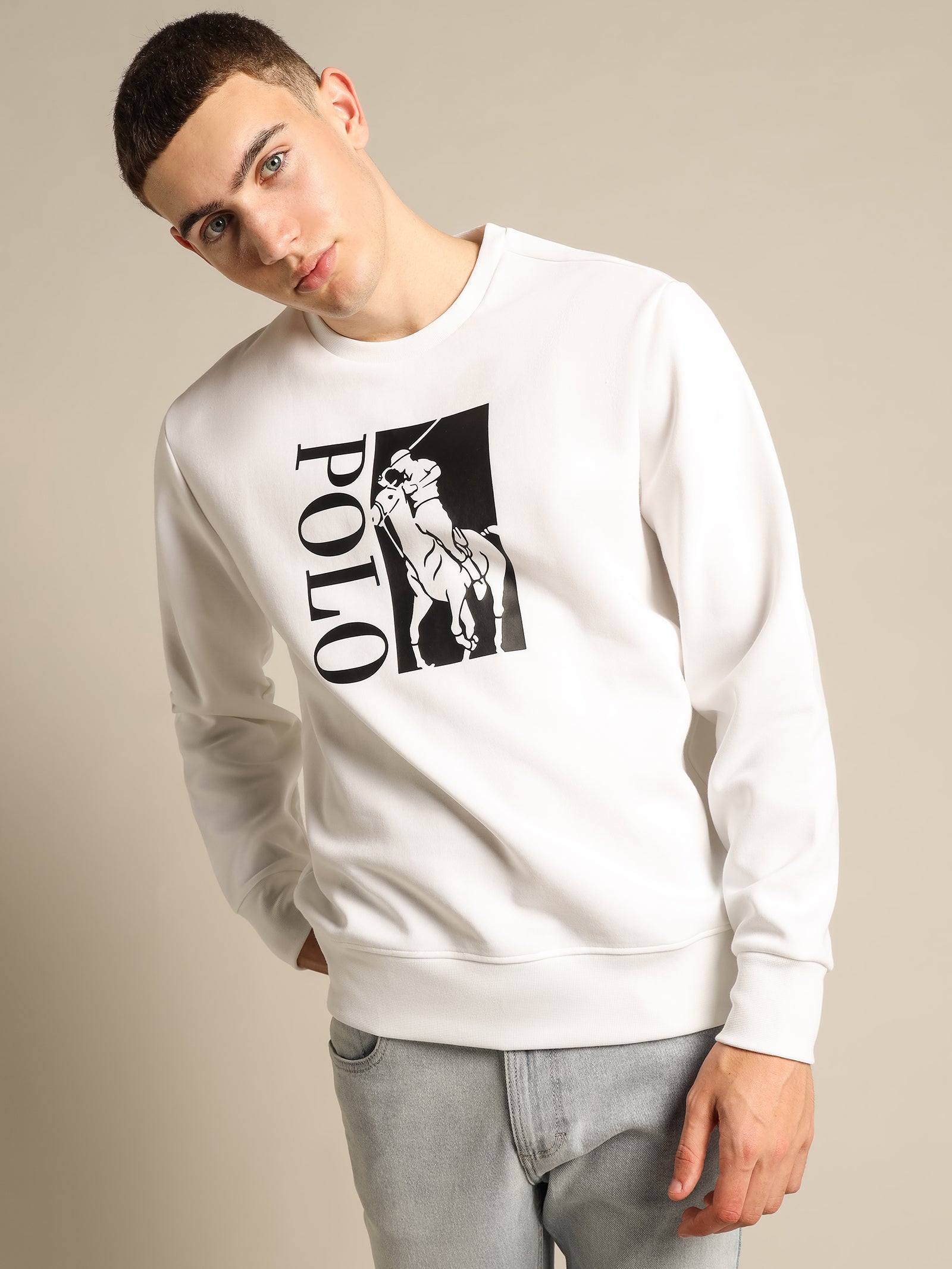 Big Pony Logo Sweatshirt in White