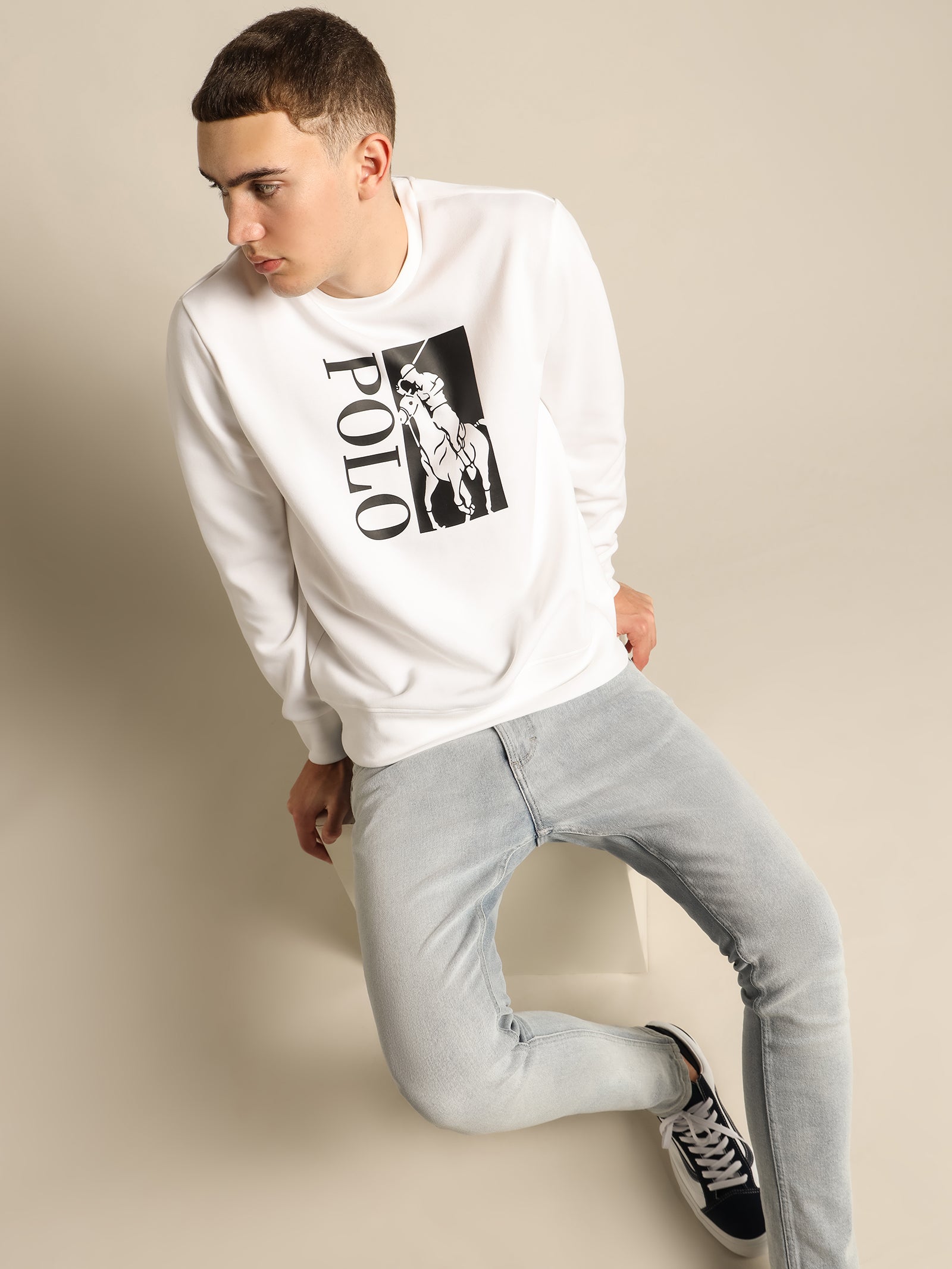 Big Pony Logo Sweatshirt in White