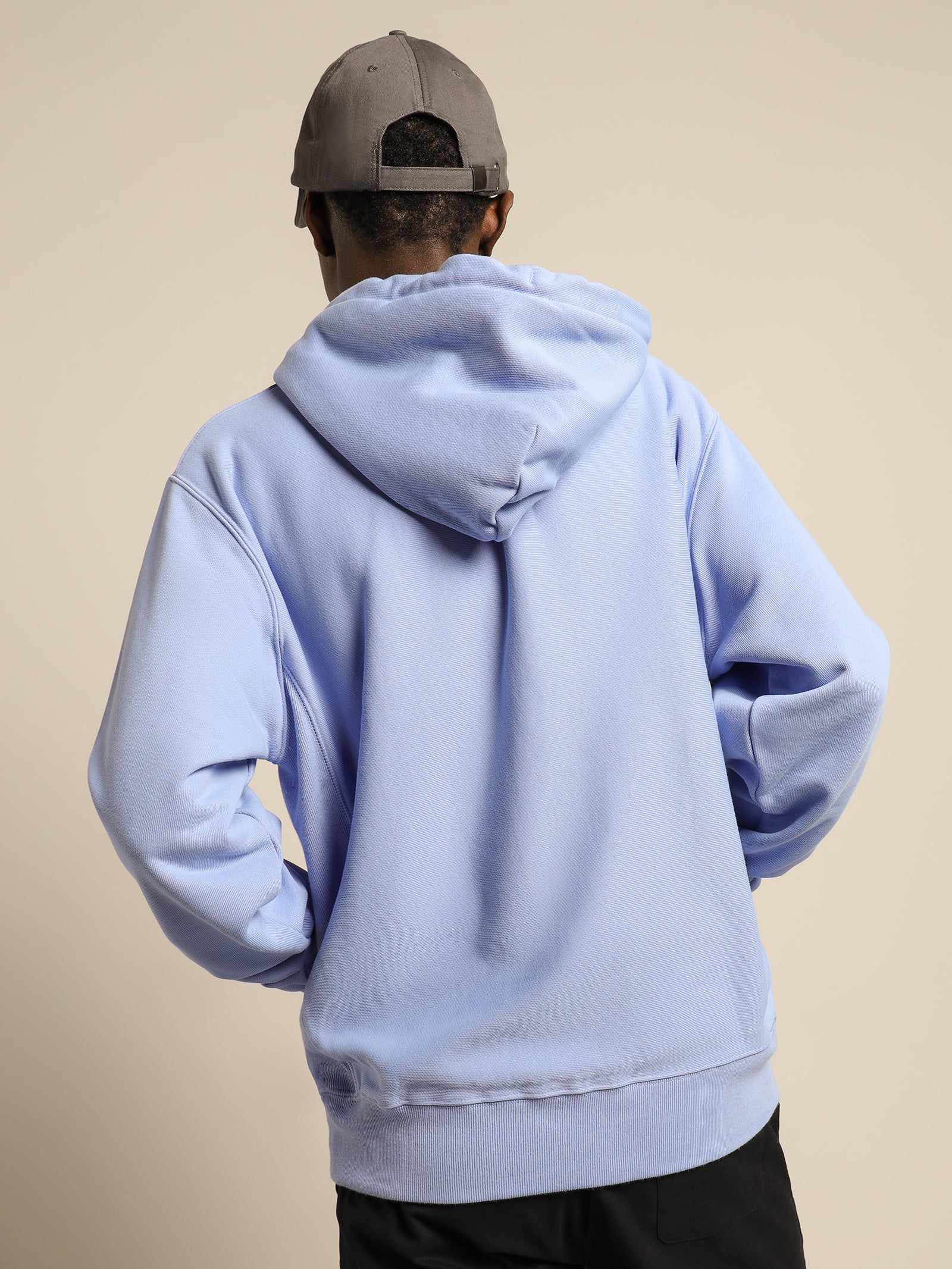 Reverse Weave Hoodie in Charming Blue