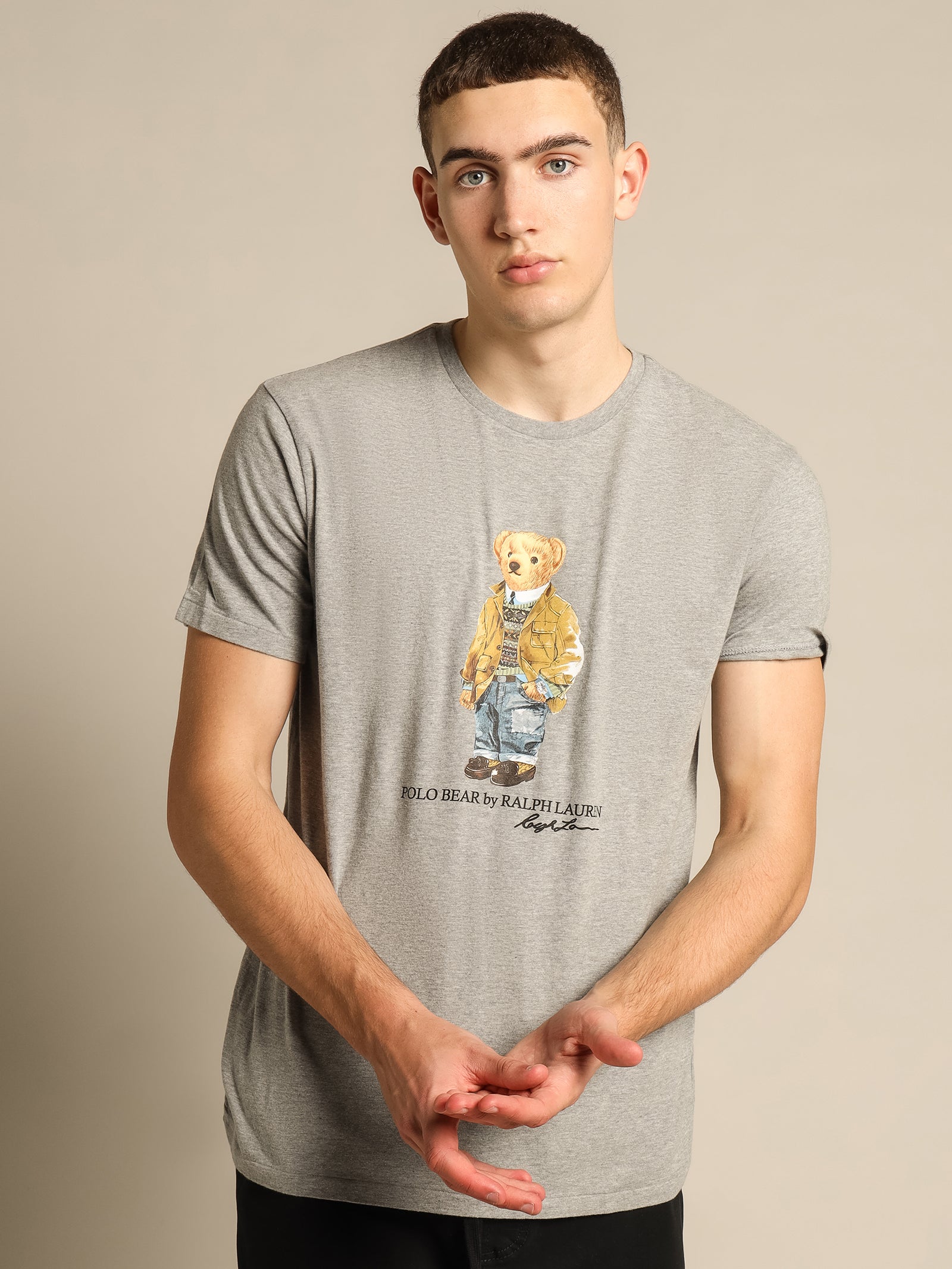 Polo Bear Jersey T-Shirt in Grey