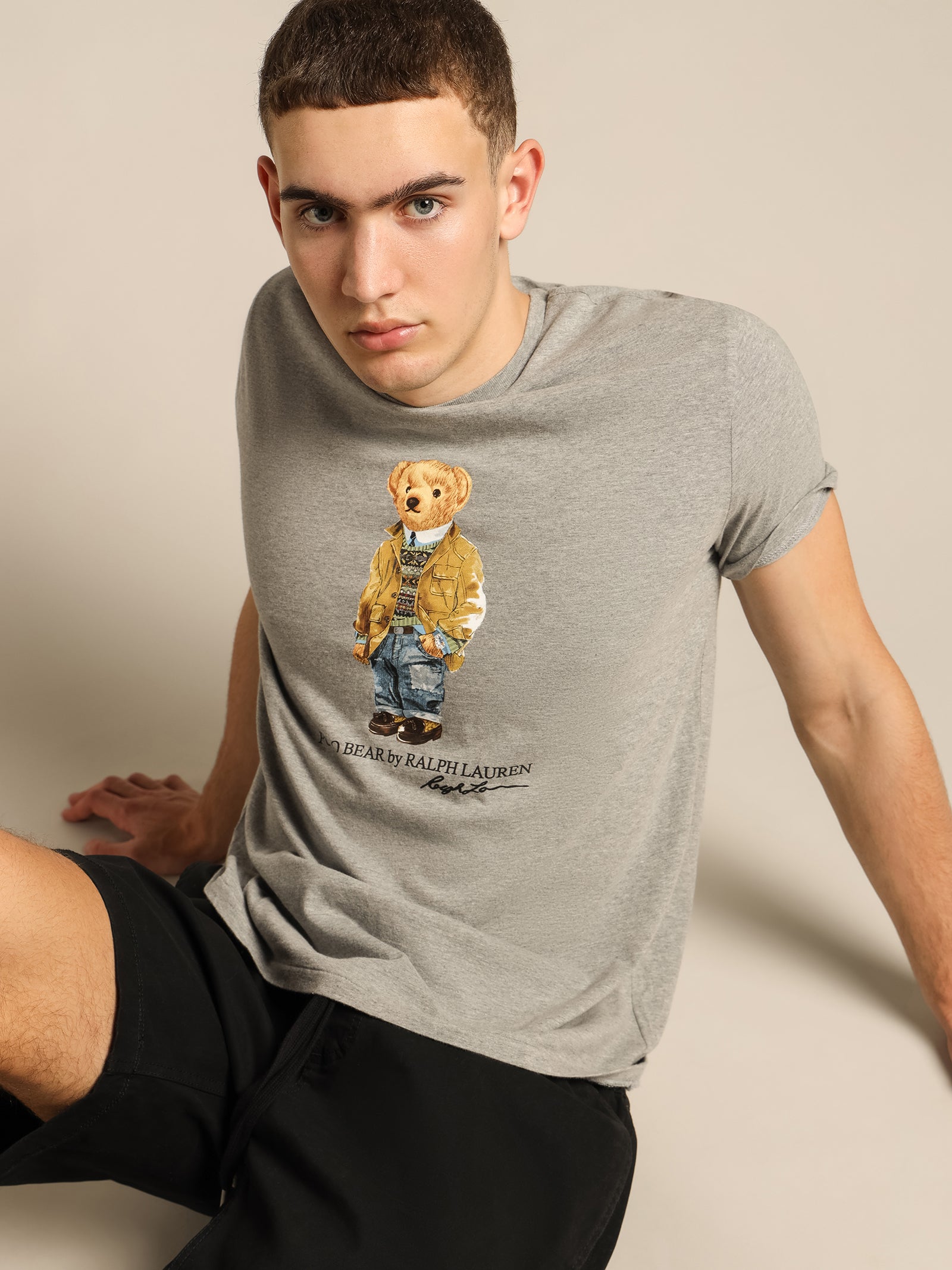 Polo Bear Jersey T-Shirt in Grey