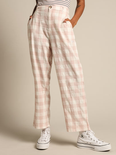 Marion Check Pants in USA Pink