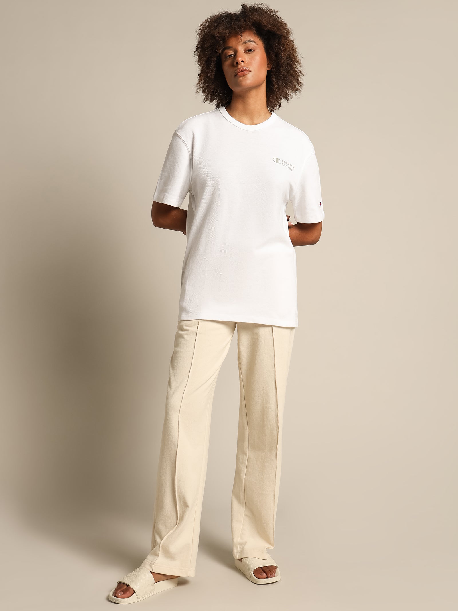 Re:bound Pique Track Pants in Natural