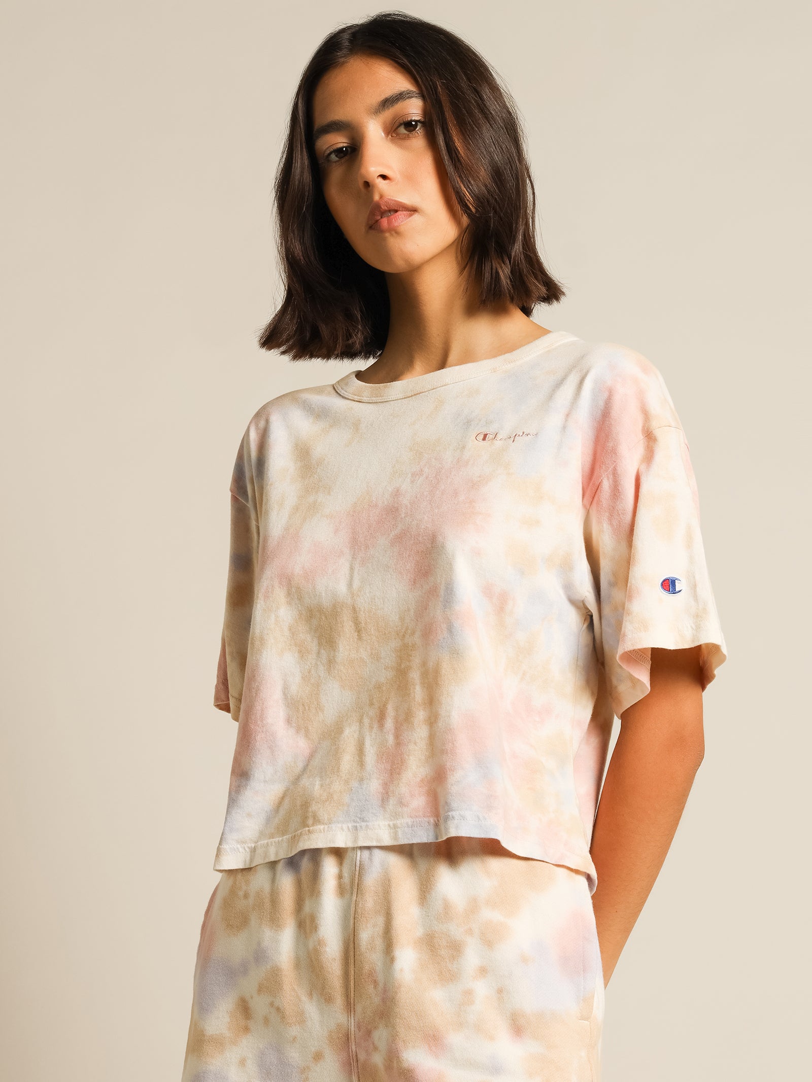 Sun Washed Lightweight T-Shirt in Pink Beige