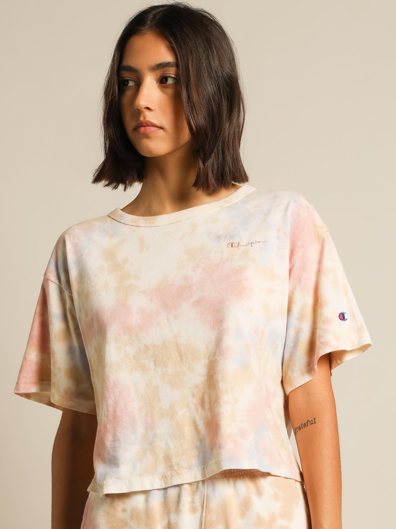 Sun Washed Lightweight T-Shirt in Pink Beige