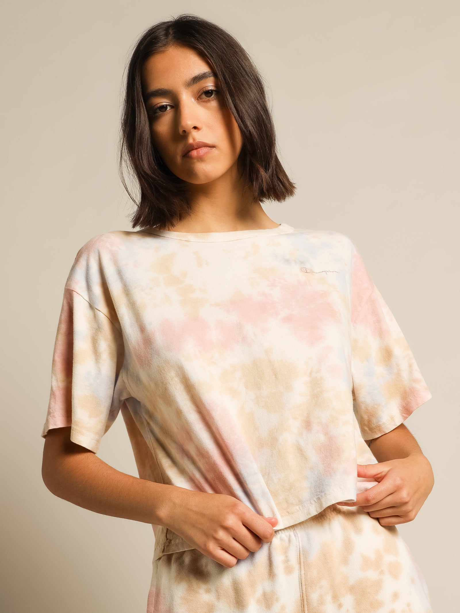 Sun Washed Lightweight T-Shirt in Pink Beige