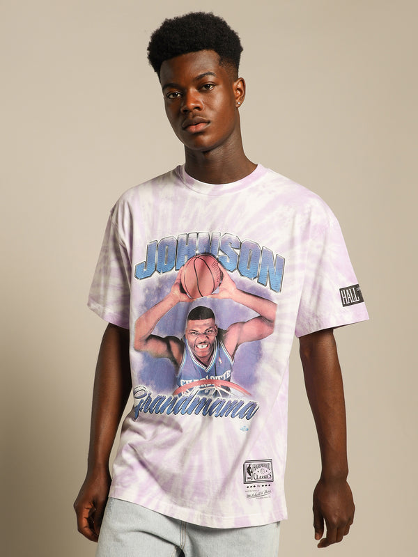 Mitchell & ness Larry Johnson T-Shirt in Purple Tie Dye | Glue Store