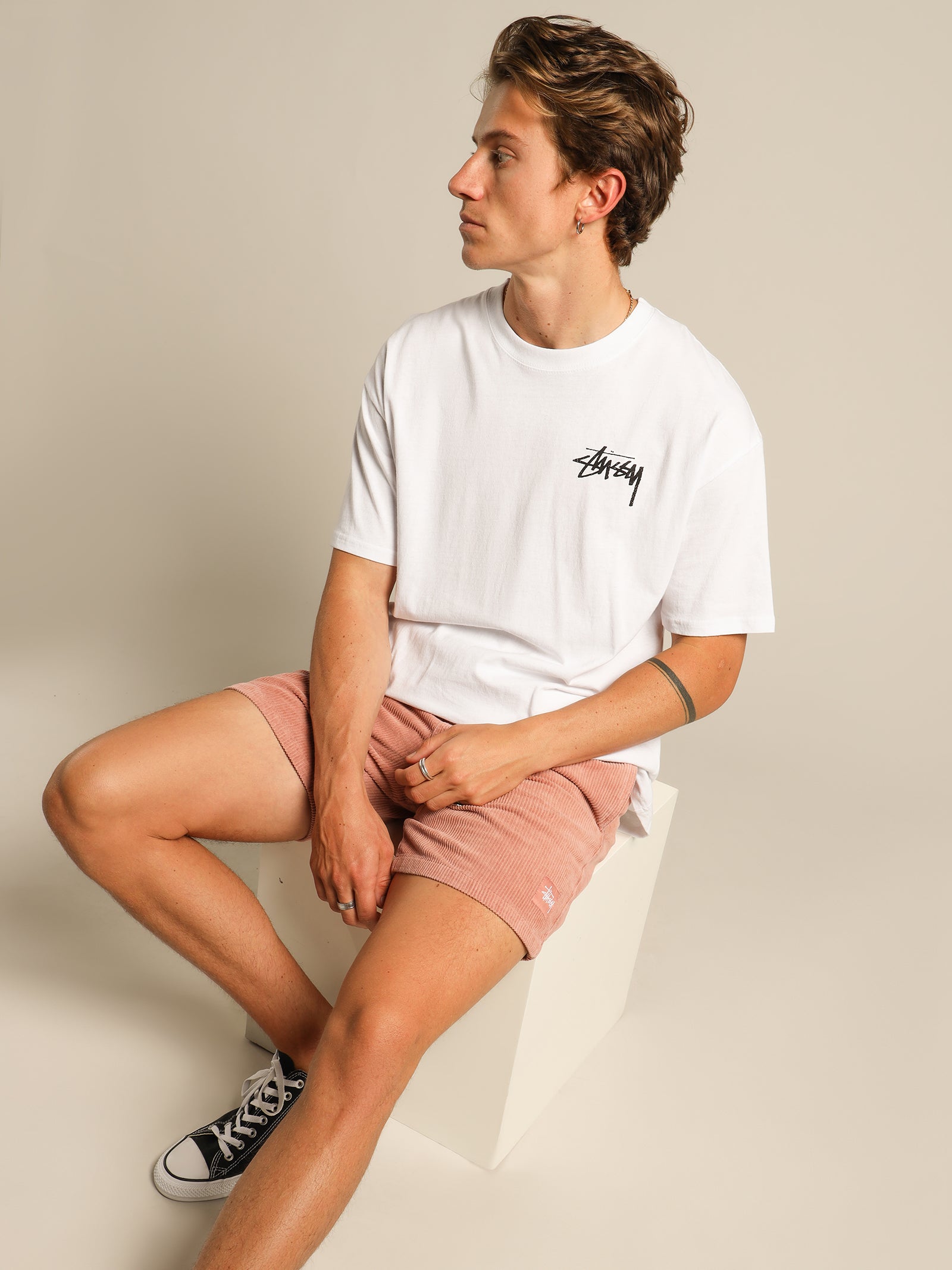 Wide Wale Corduroy Beachshorts in Sienna PInk