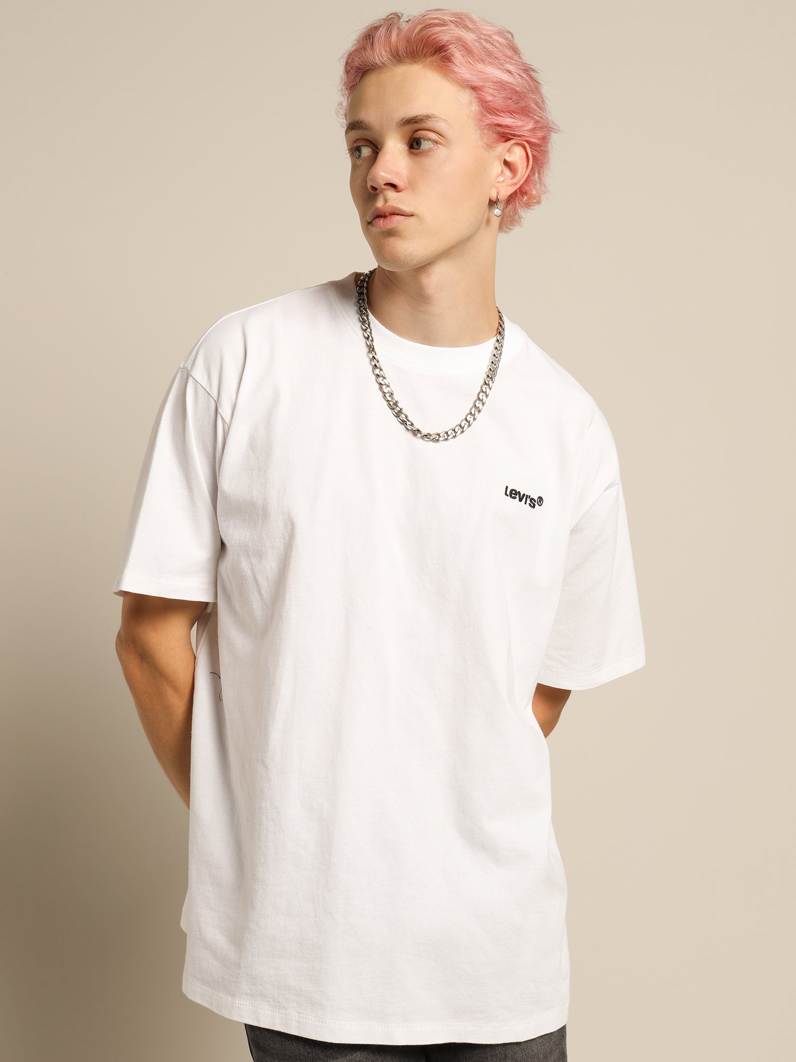 Levis Red Tab Vintage T Shirt in White White Glue Store