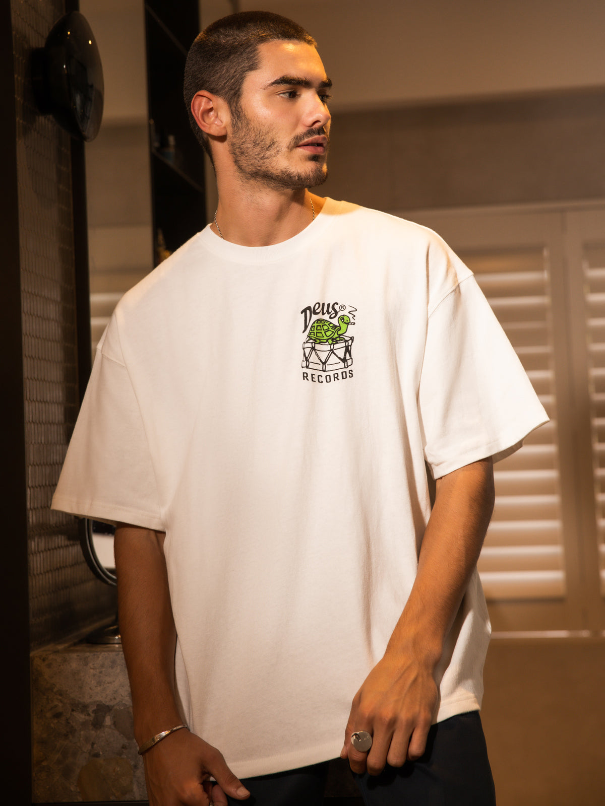 Deus Green Ghost T-Shirt in White | White