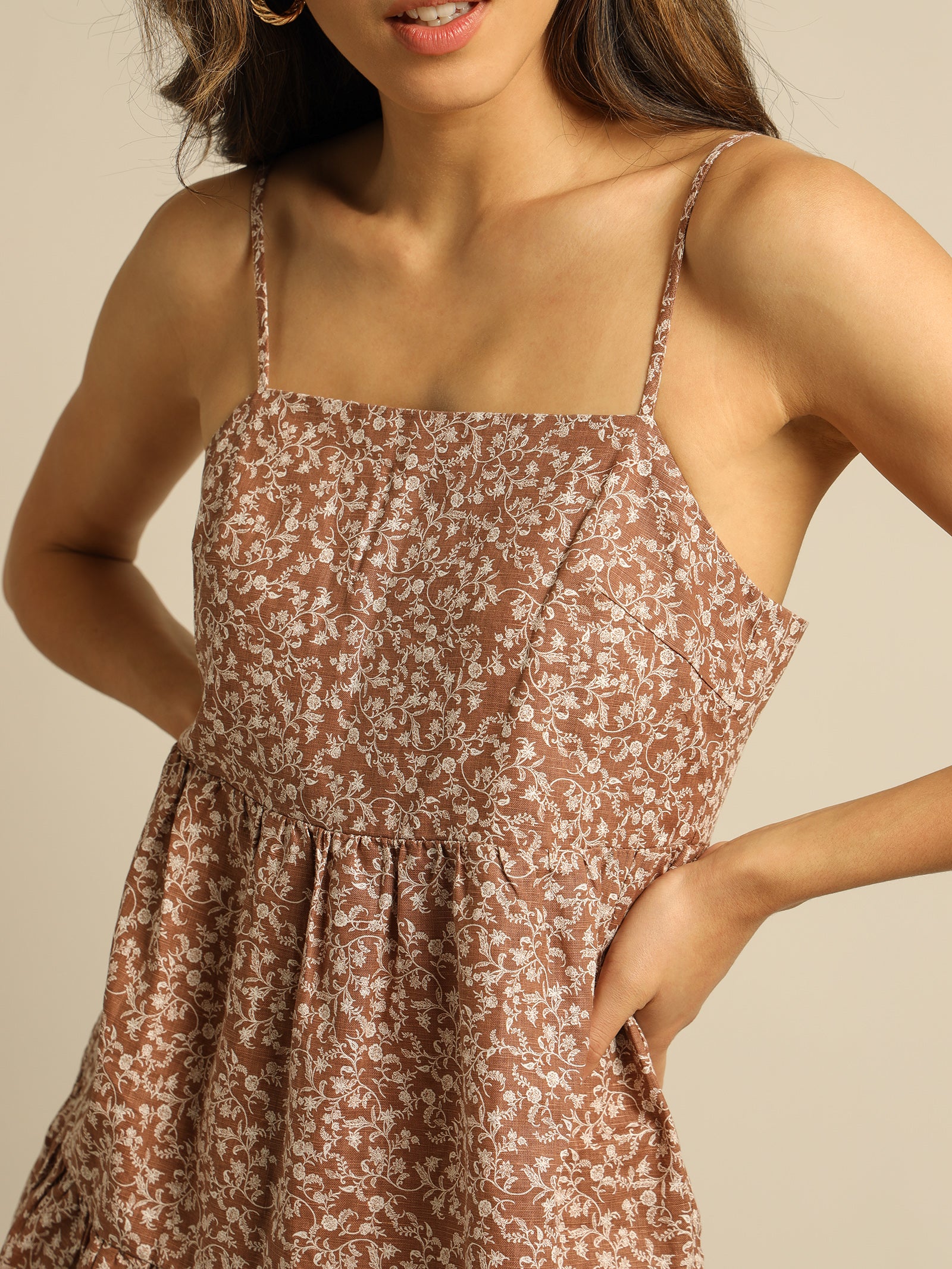 Carey Strapless Mini Dress in Oatmeal - Glue Store