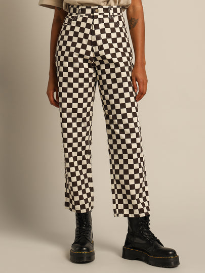 Aalto Pant in Cocoa Checkerboard