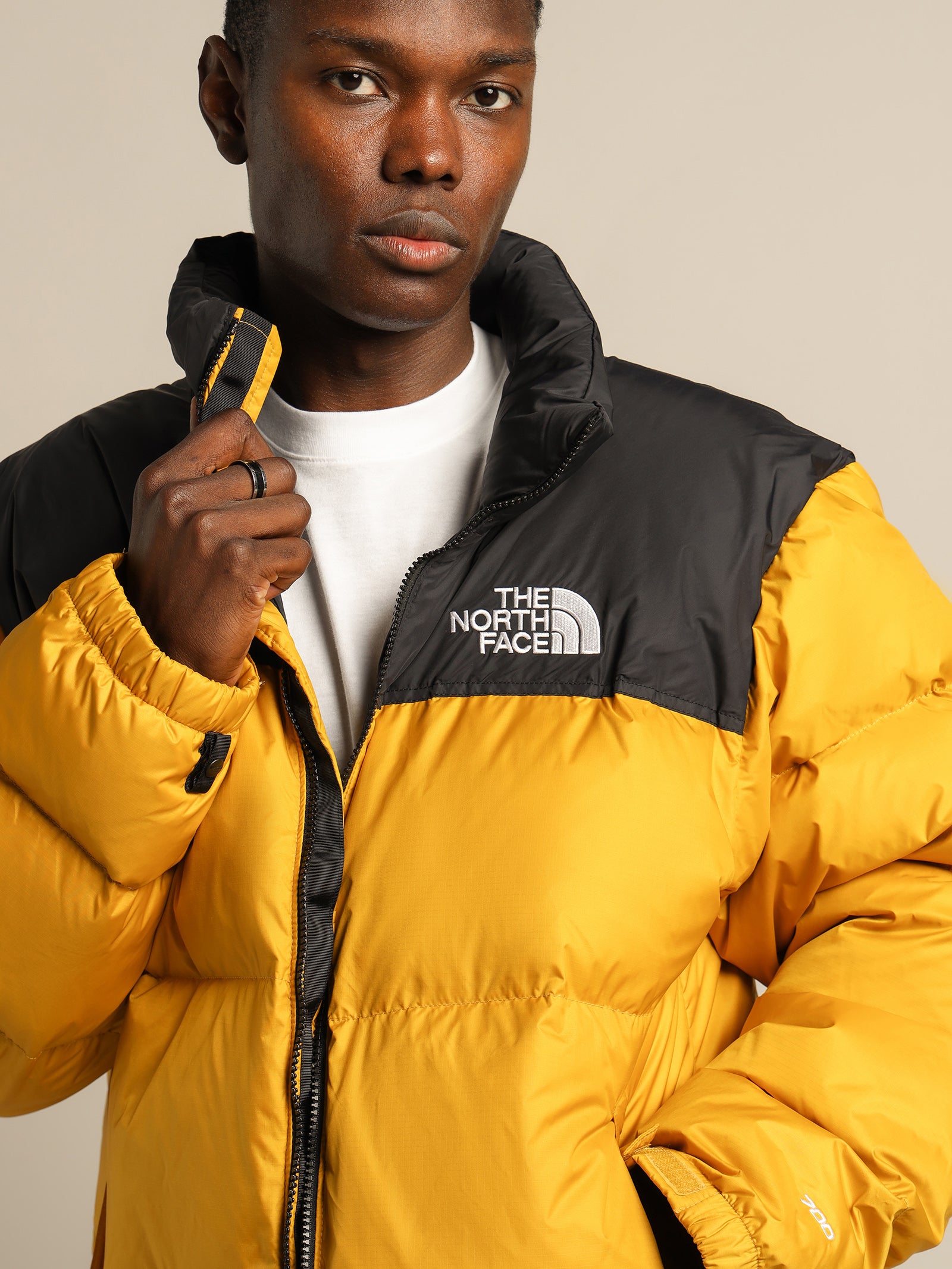 Mens north face online jacket yellow and black